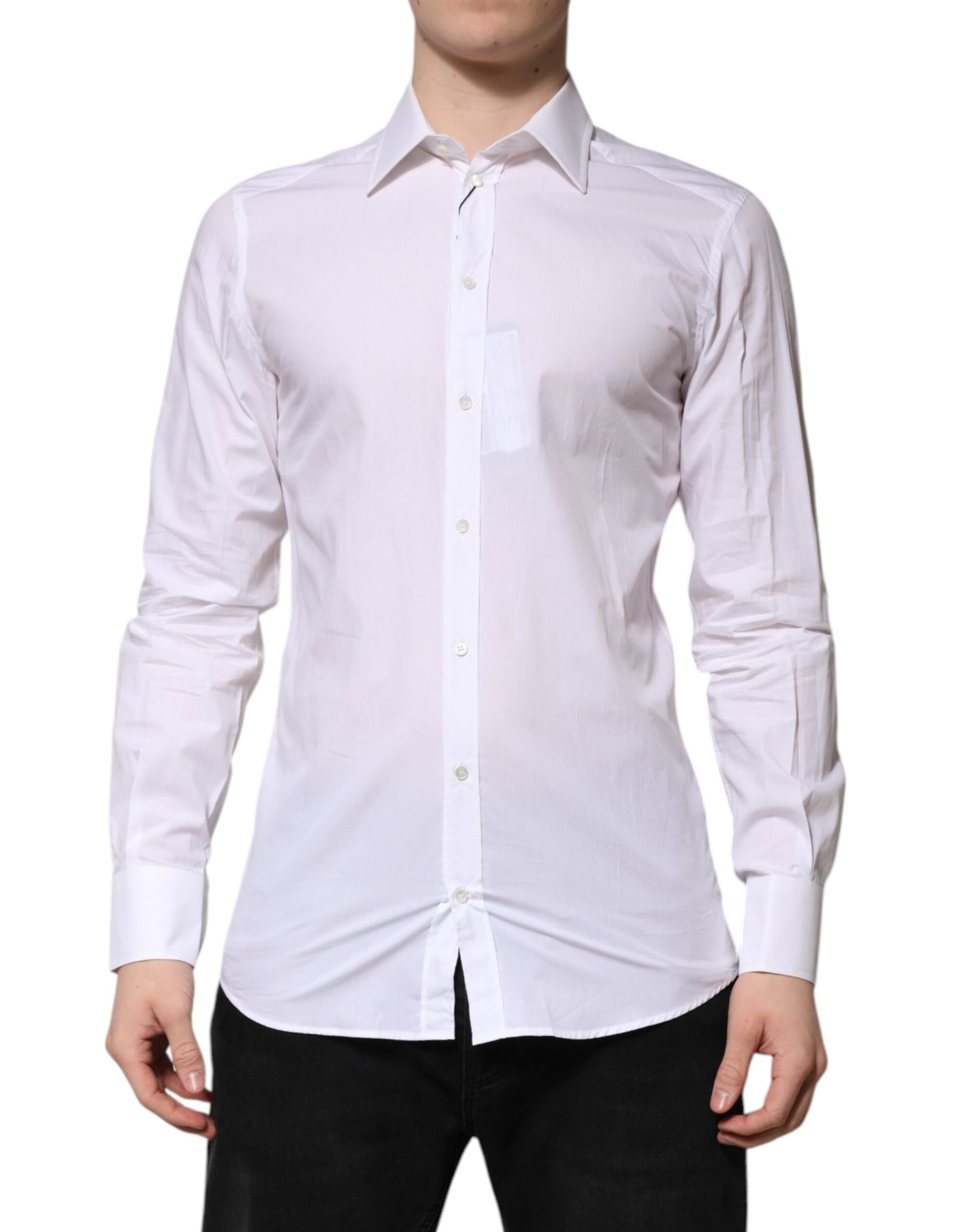 Dolce & Gabbana White GOLD Long Sleeves Dress Men Formal Shirt | Regal Royce