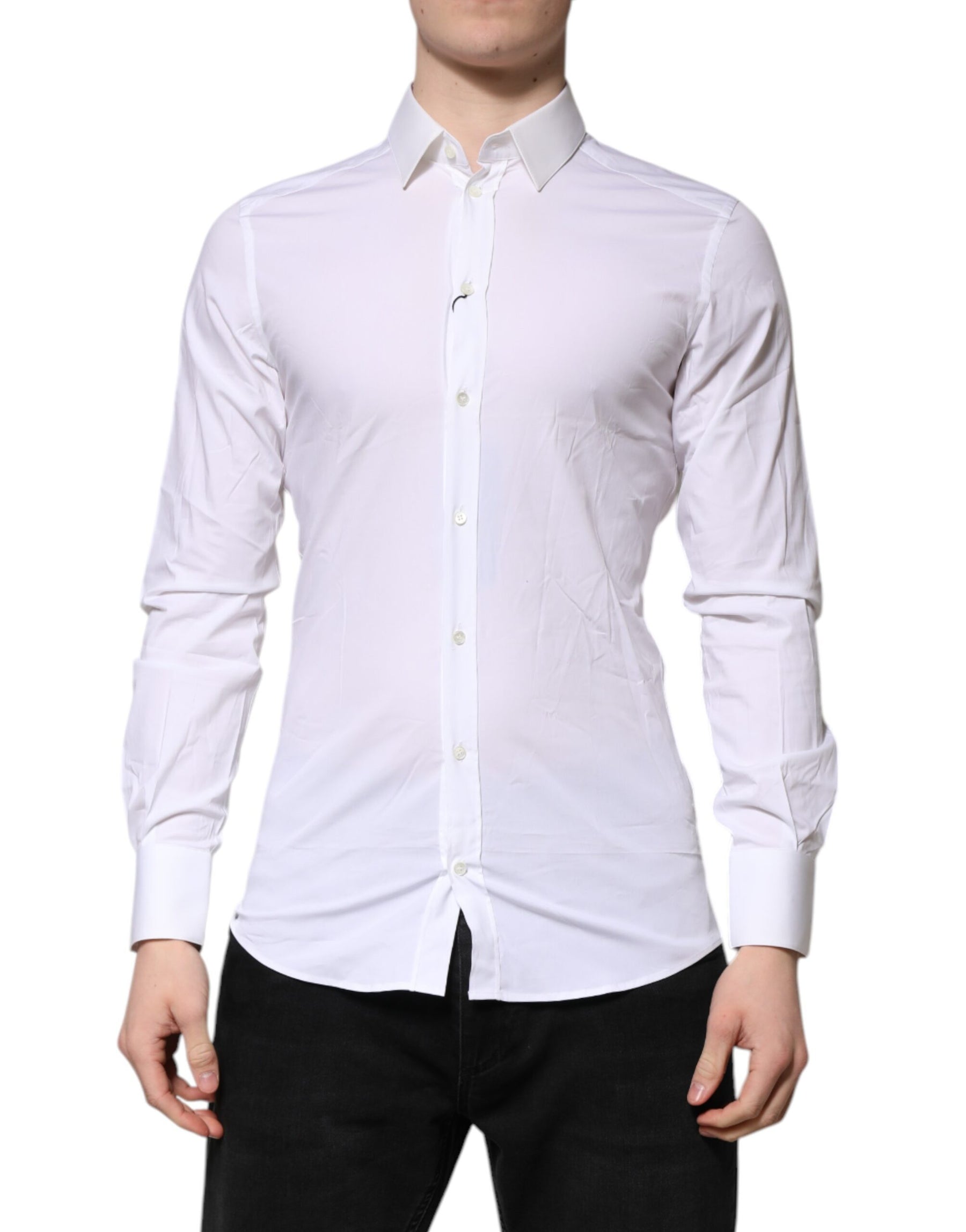 Dolce & Gabbana White GOLD Long Sleeves Dress Formal Shirt | Regal Royce