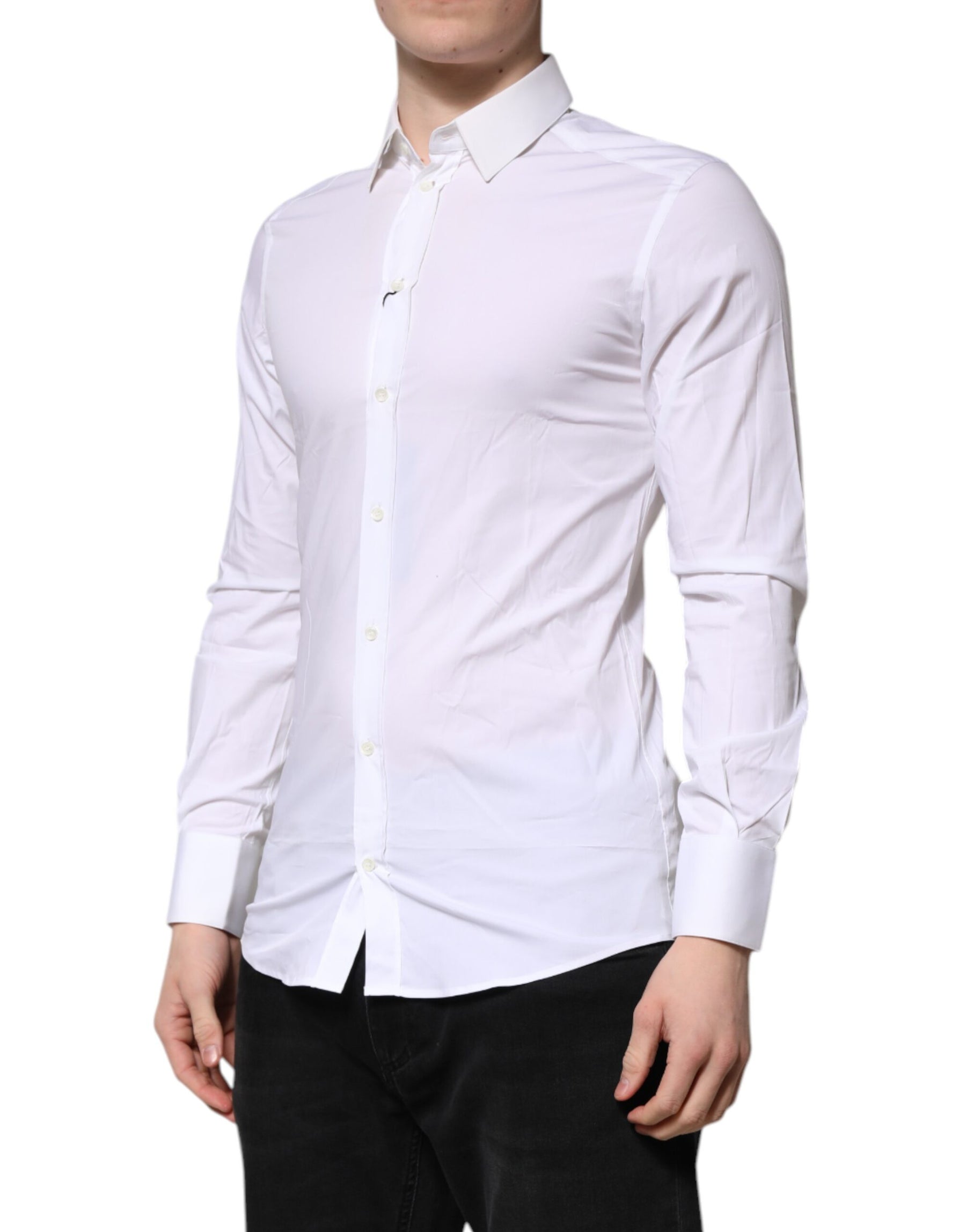 Dolce & Gabbana White GOLD Long Sleeves Dress Formal Shirt | Regal Royce