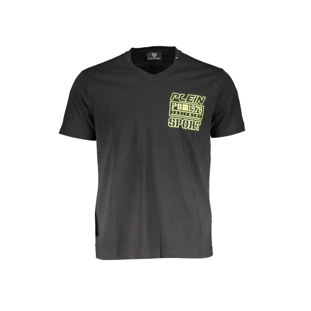 Plein Sport Black Cotton Men T-Shirt | Regal Royce