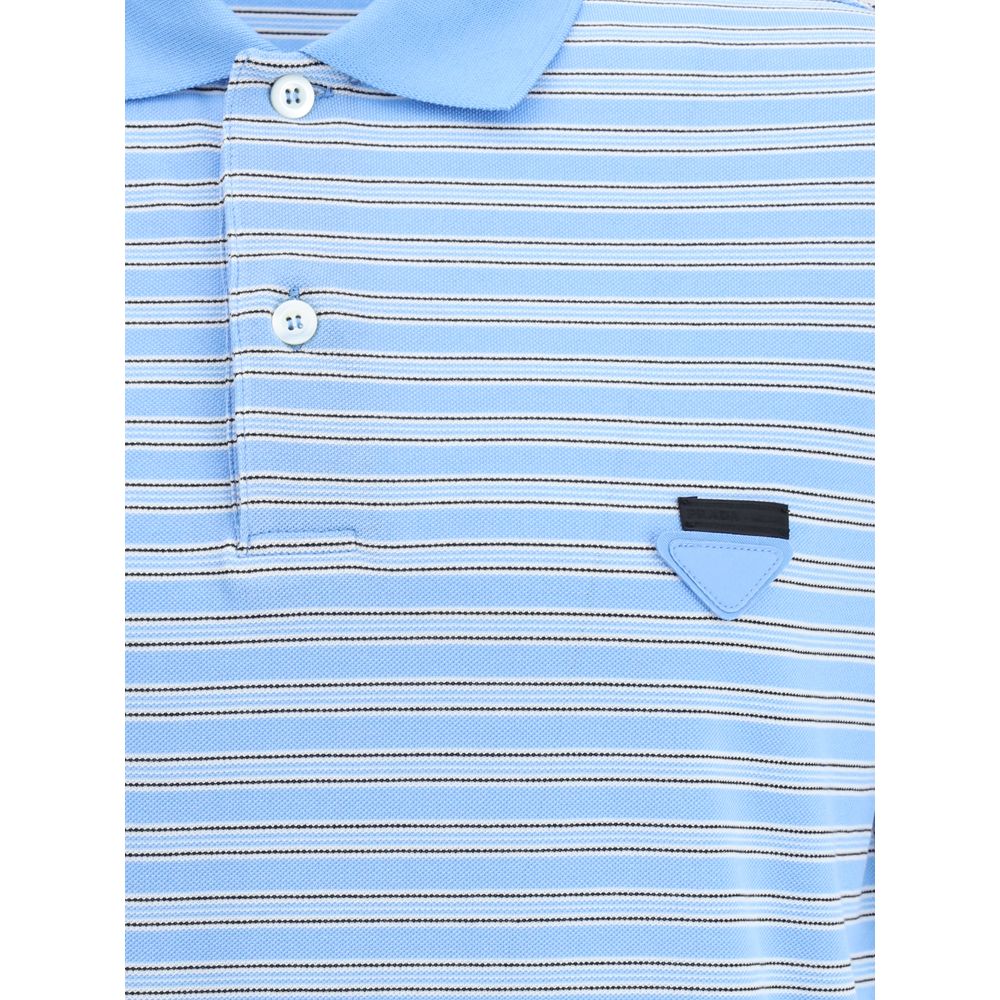 Prada Light Blue Cotton Polo Shirt | Regal Royce