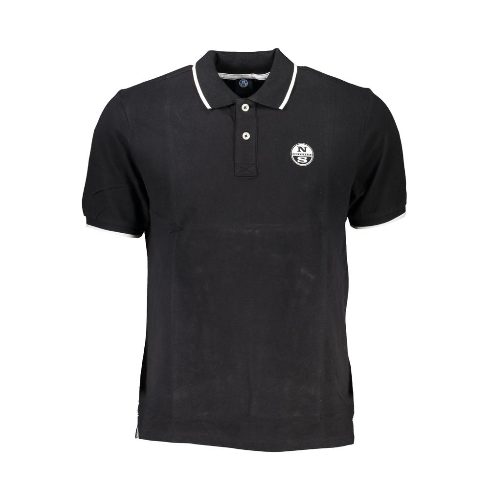 North Sails Black Cotton Men Polo Shirt | Regal Royce