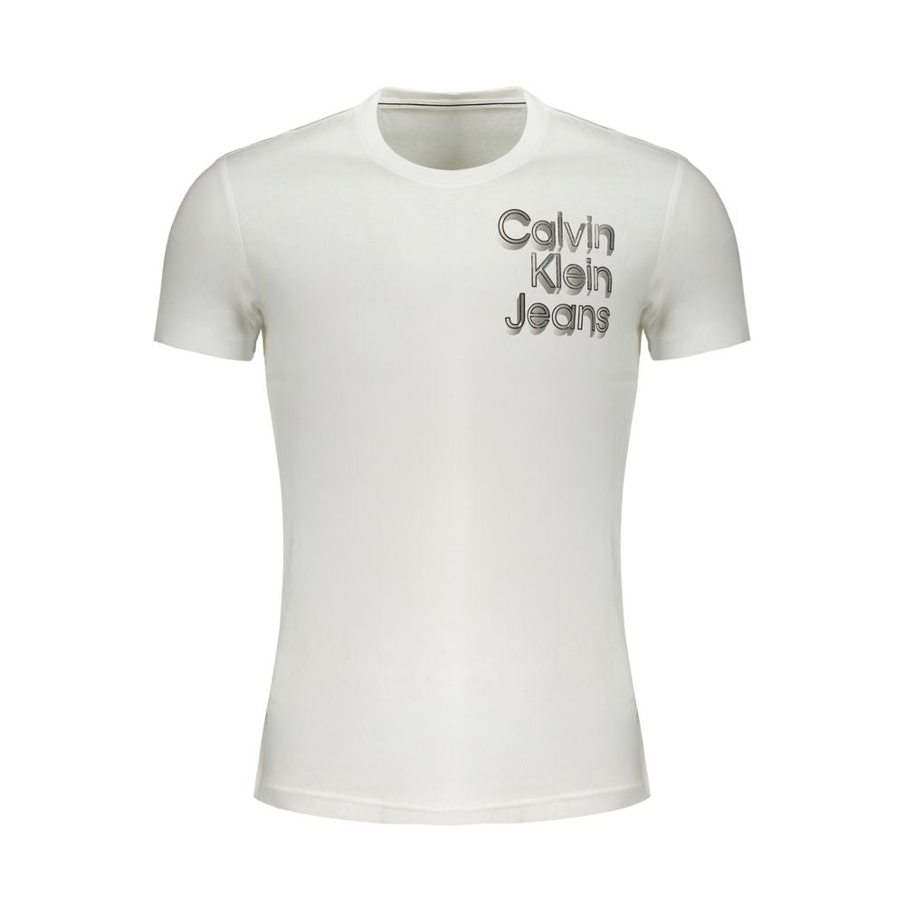 Calvin Klein White Cotton Men T-Shirt | Regal Royce