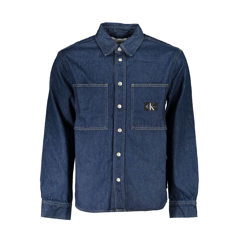 Calvin Klein Blu Cotton Men Jacket | Regal Royce