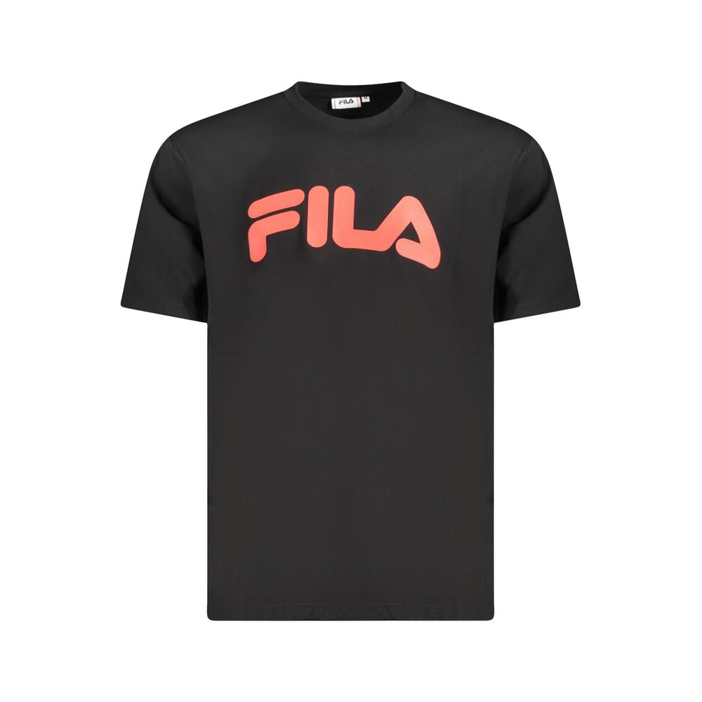 Fila Black Cotton Men T-Shirt | Regal Royce