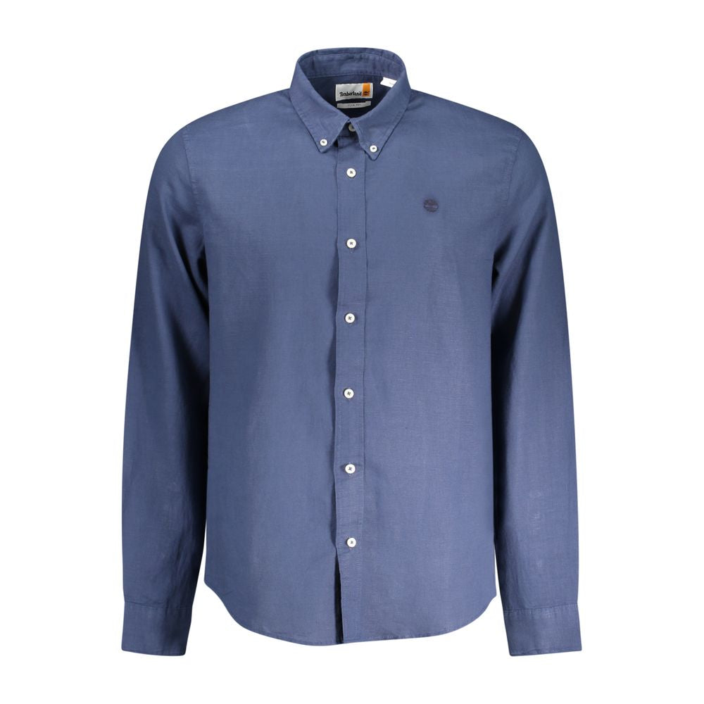 Timberland Blu Linen Men Shirt | Regal Royce