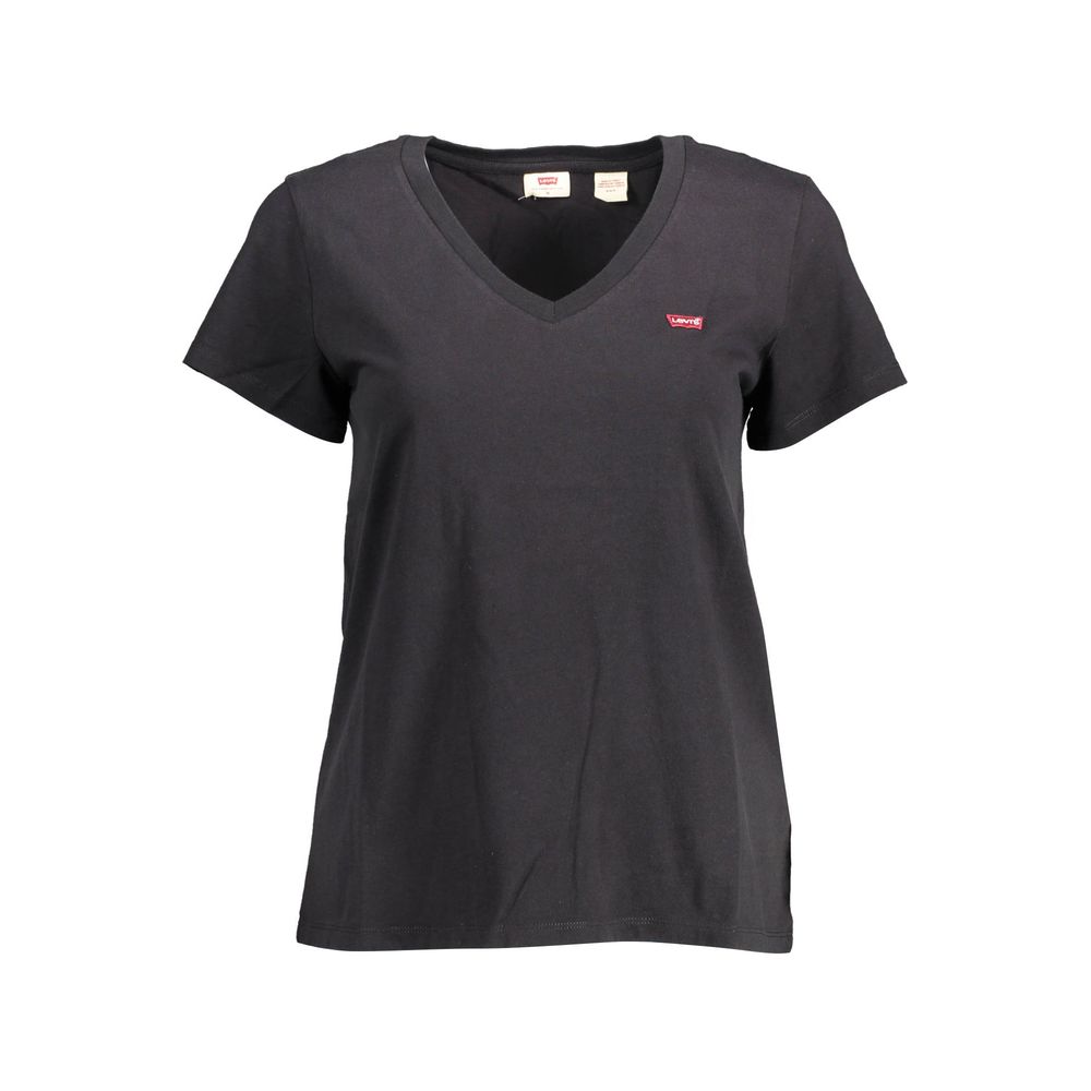 Levi's Black Organic Cotton Women T-Shirt | Regal Royce