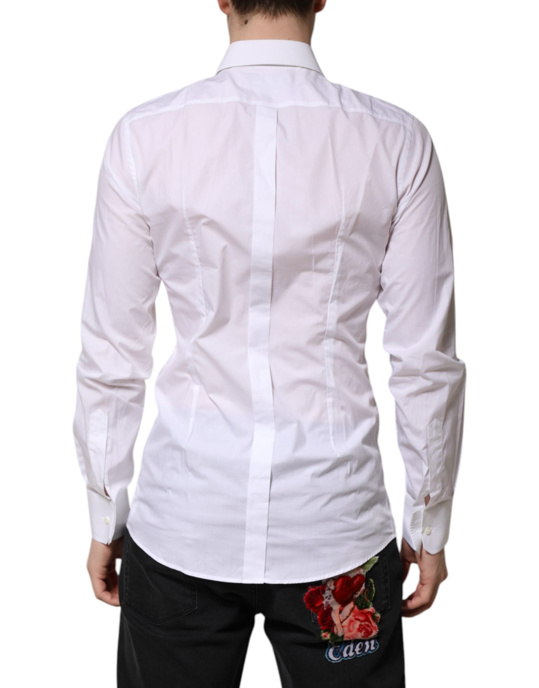 Dolce & Gabbana White GOLD Long Sleeves Dress Formal Shirt | Regal Royce