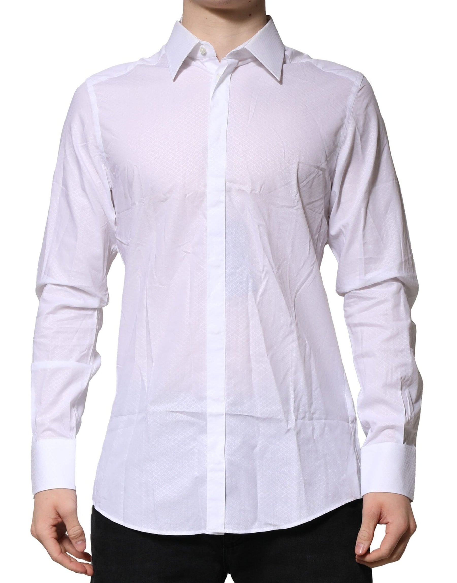 Dolce & Gabbana White MARTINI Long Sleeve Dress Formal Shirt | Regal Royce