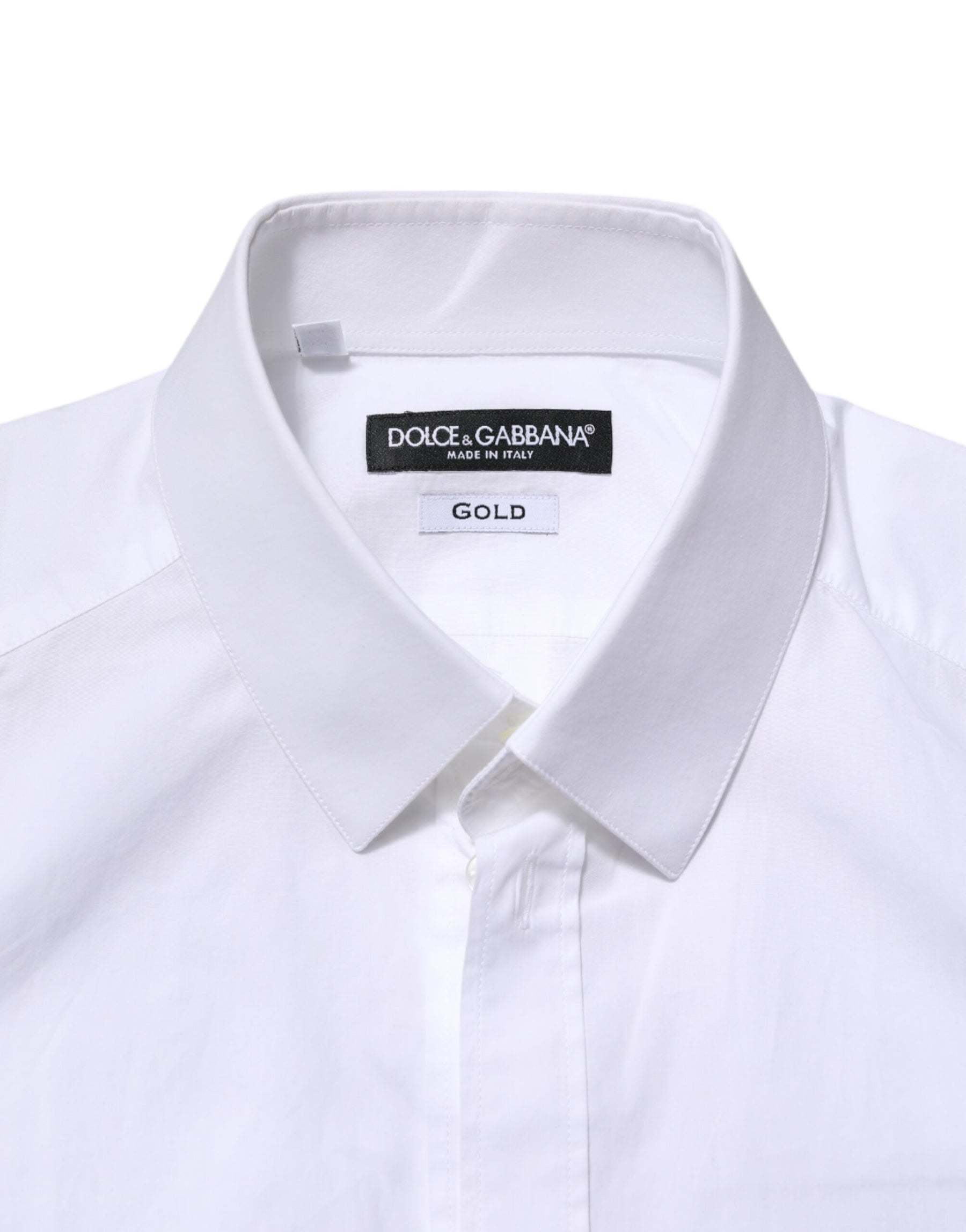 Dolce & Gabbana White GOLD Long Sleeves Dress Men Formal Shirt | Regal Royce