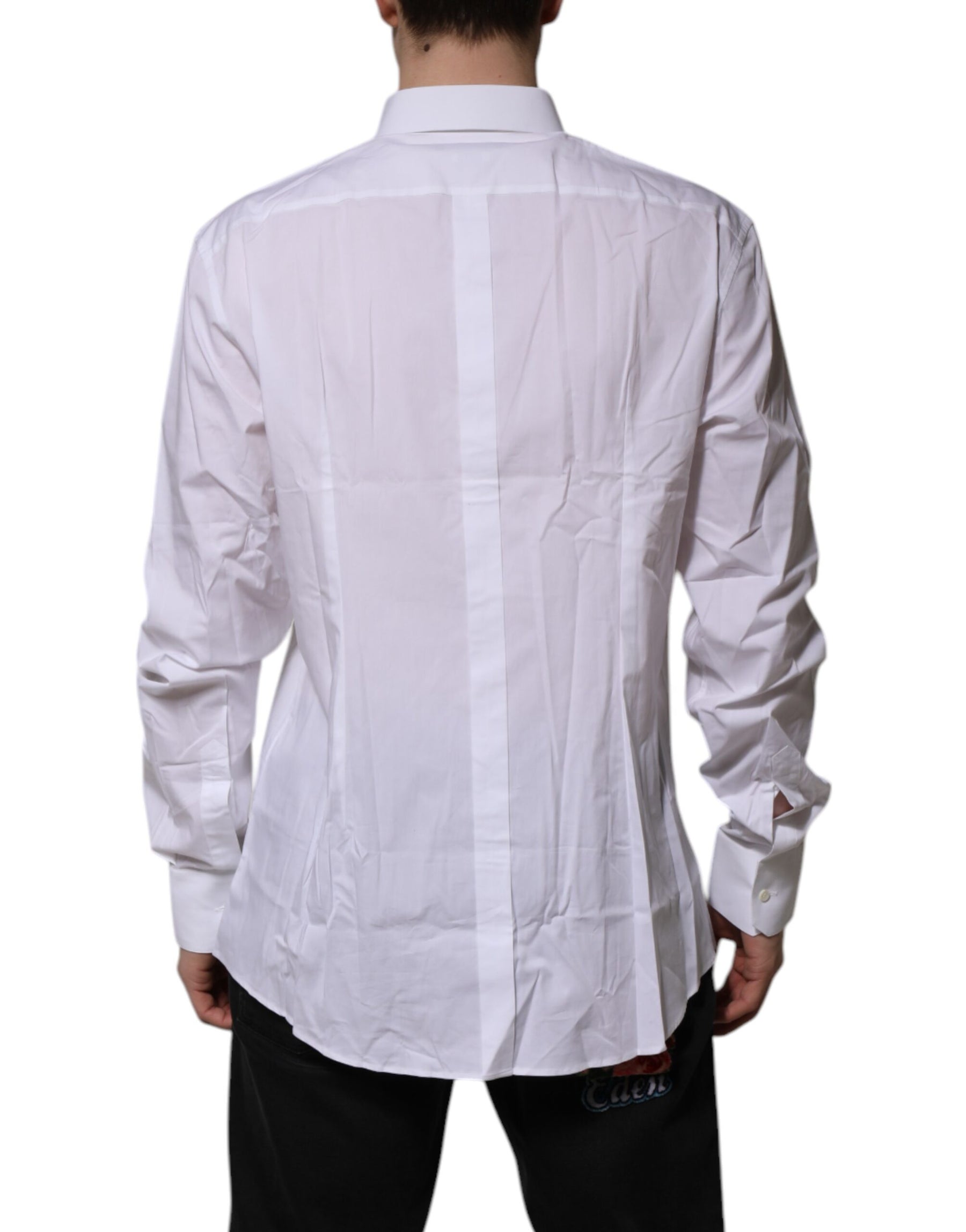 Dolce & Gabbana White GOLD Long Sleeve Dress Formal Shirt | Regal Royce