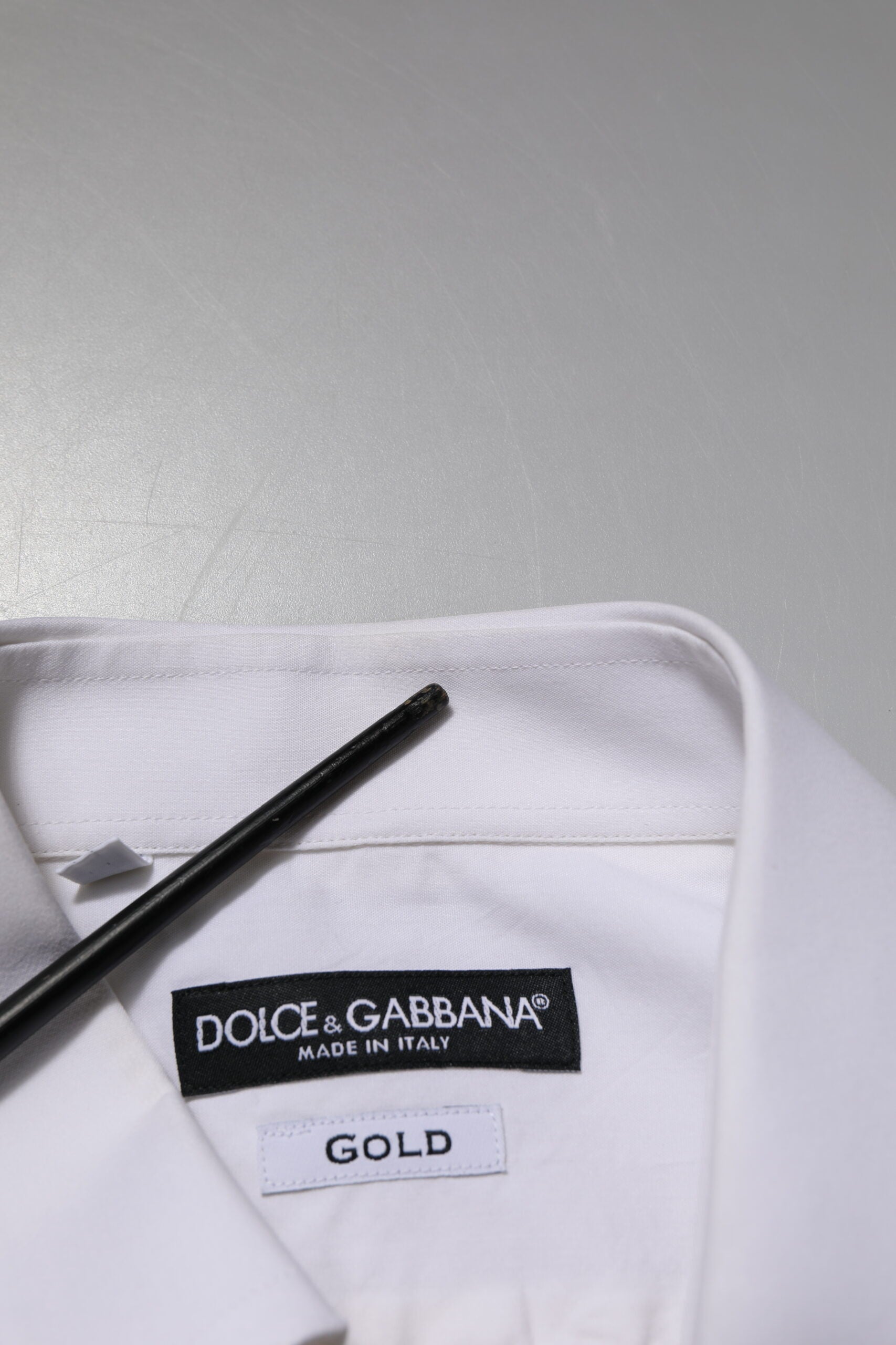 Dolce & Gabbana White GOLD Cotton Poplin Dress Formal Shirt | Regal Royce
