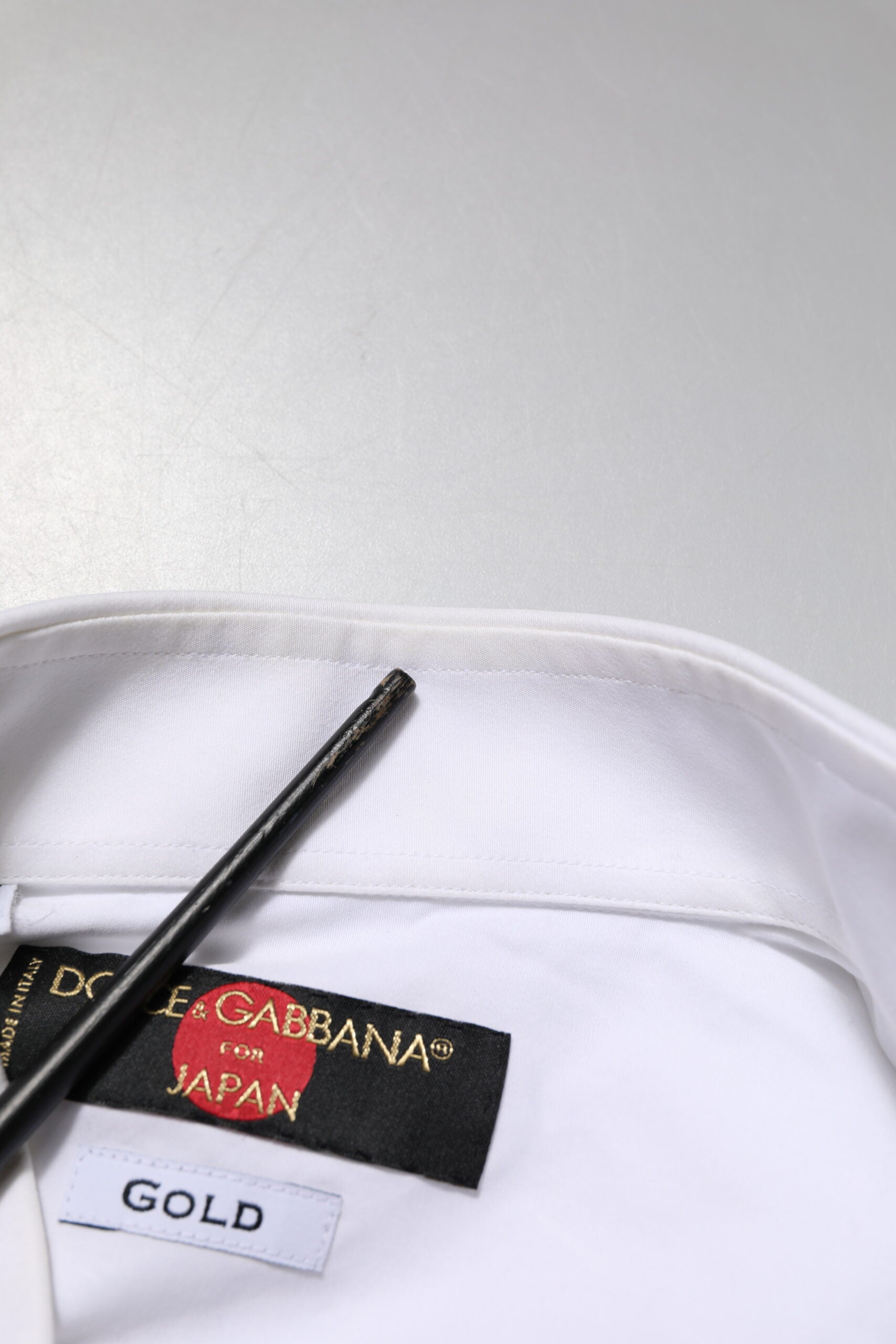 Dolce & Gabbana White GOLD Cotton Bib Dress Formal Shirt | Regal Royce