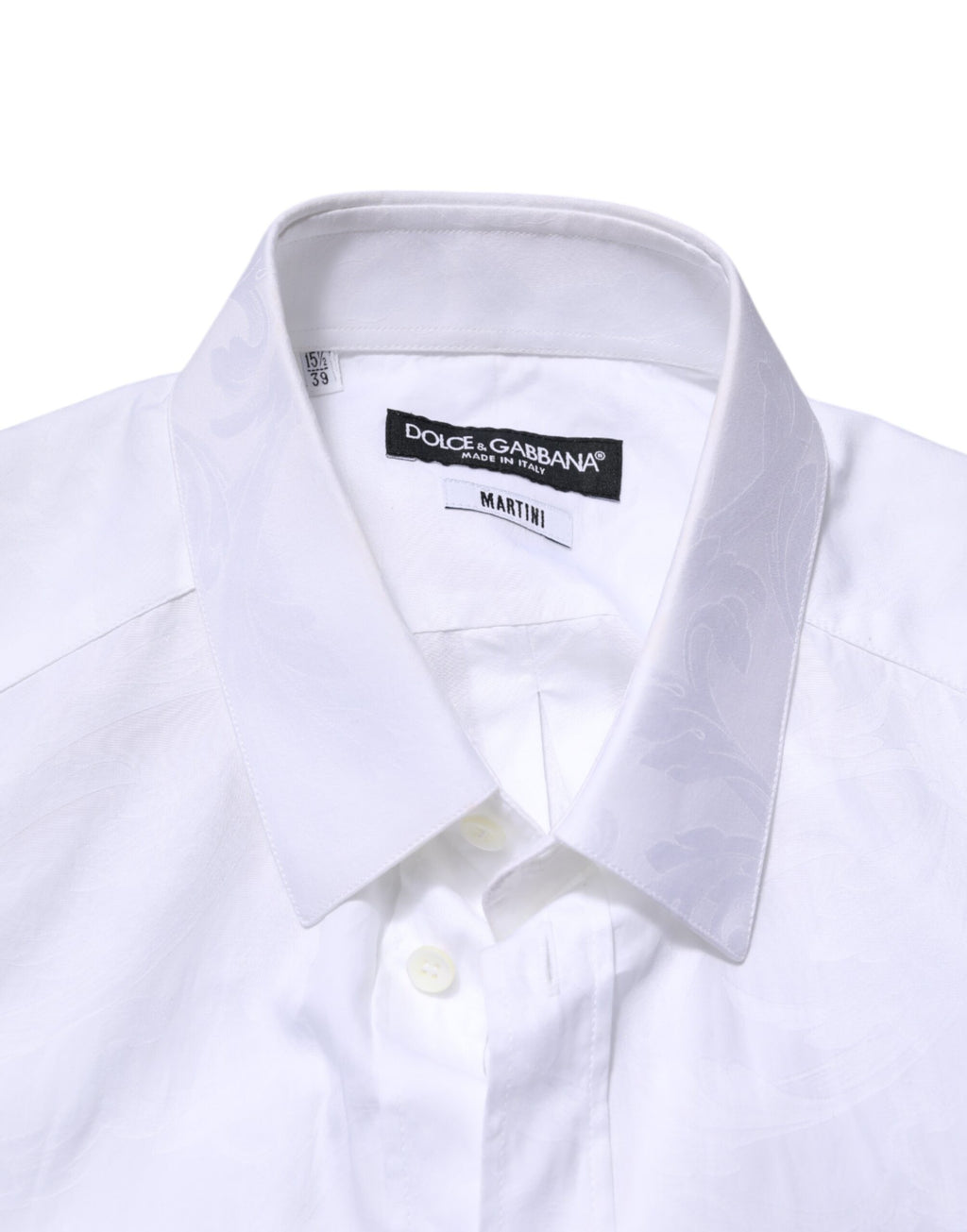 Dolce & Gabbana White MARTINI Cotton Long Sleeve Formal Shirt