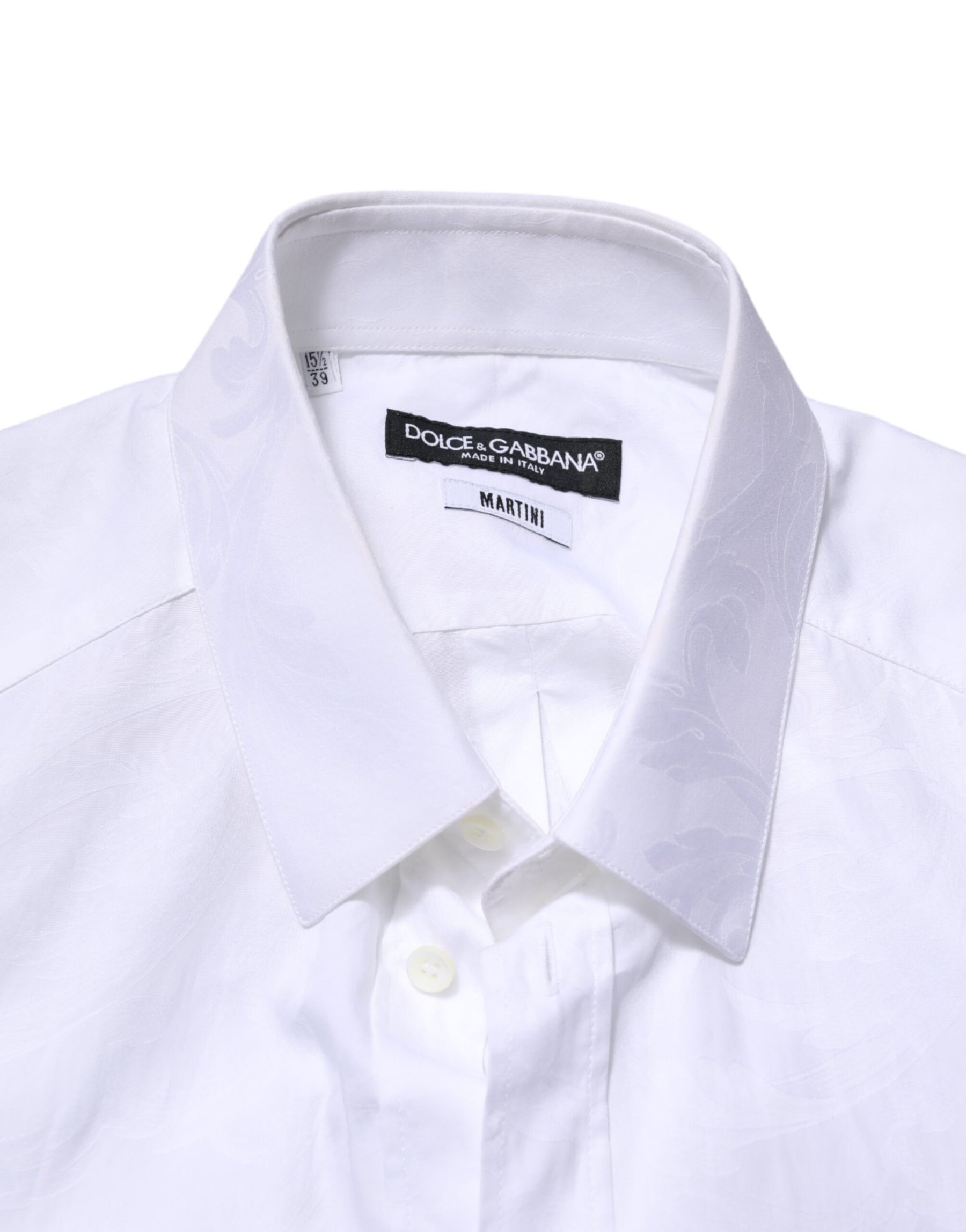 Dolce & Gabbana White MARTINI Cotton Long Sleeve Formal Shirt | Regal Royce