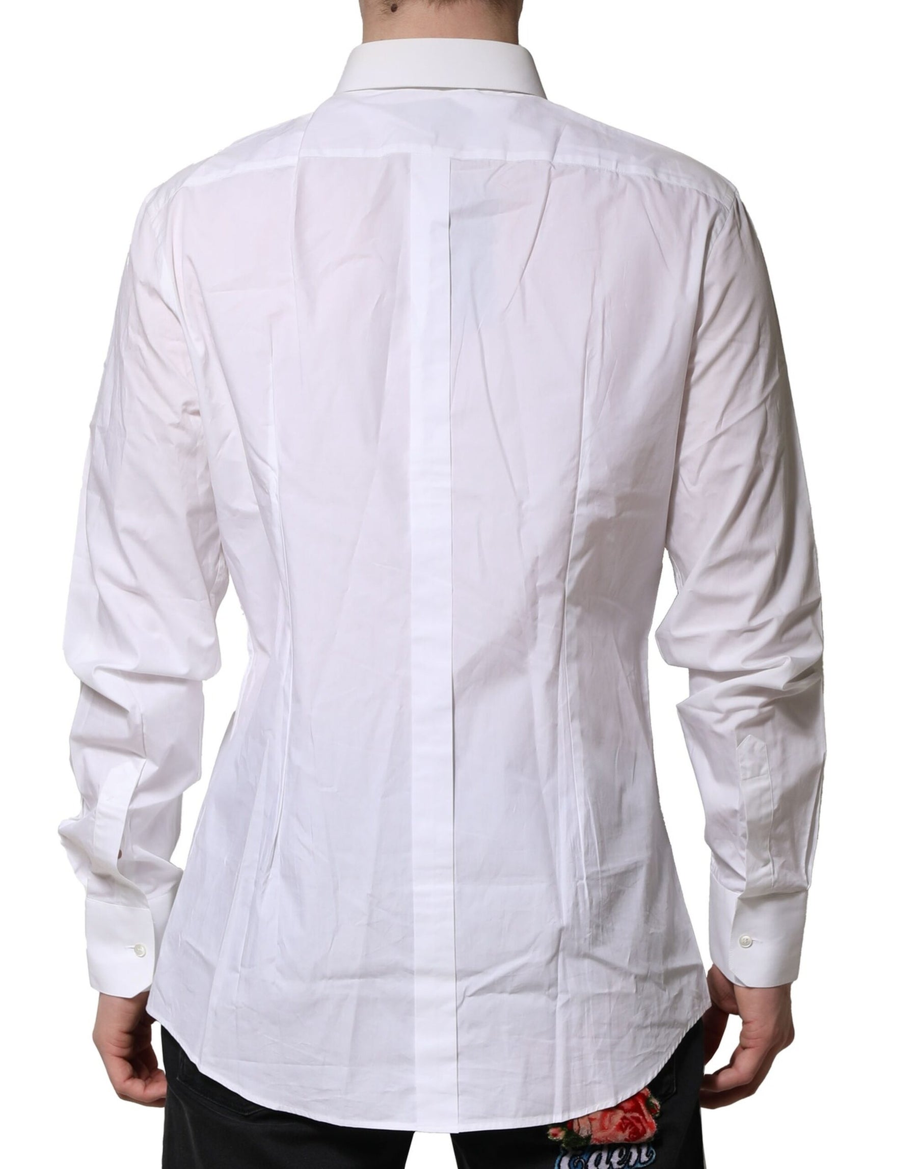 Dolce & Gabbana White GOLD Cotton Men Dress Formal Shirt | Regal Royce
