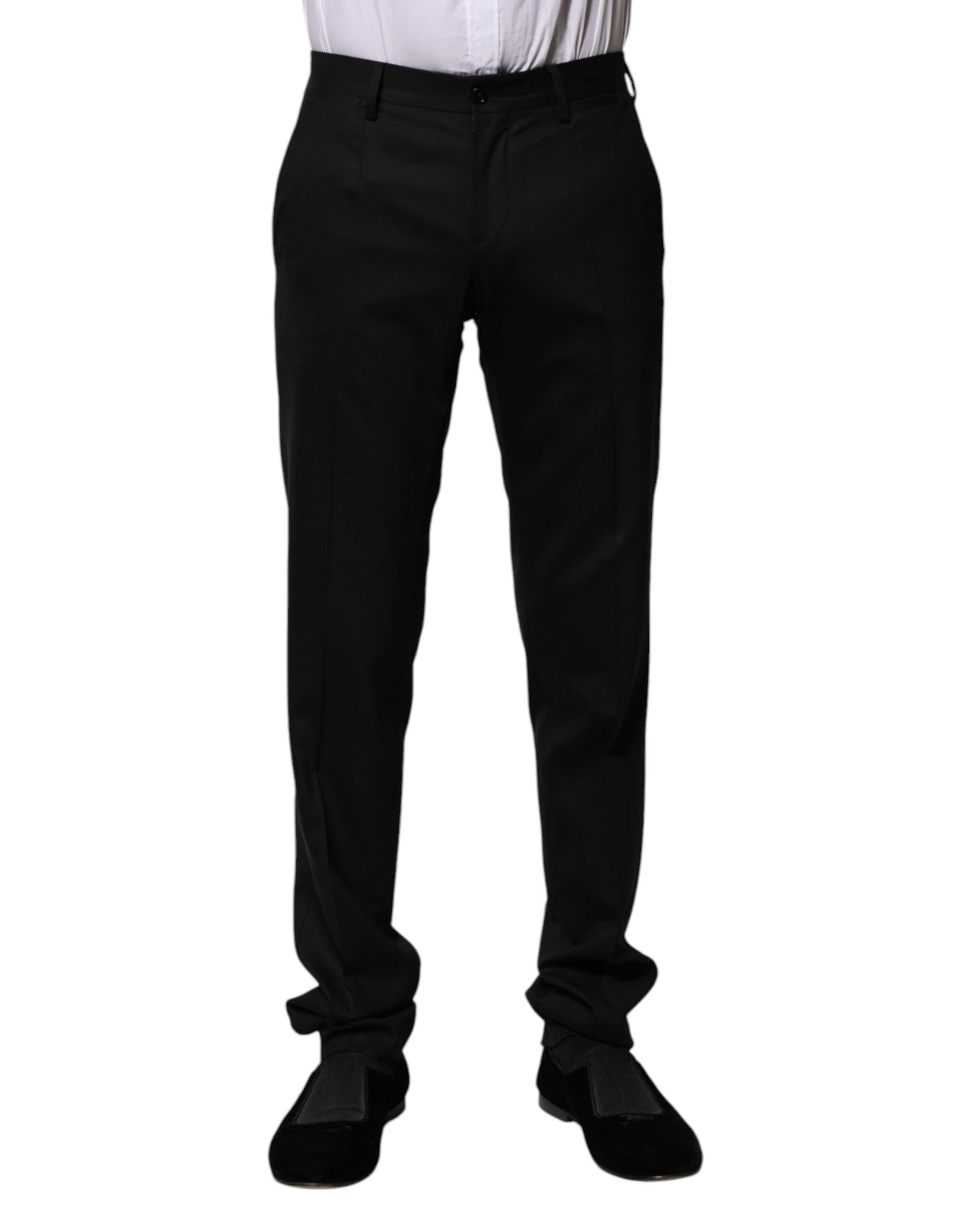 Dolce & Gabbana Black Wool Formal Dress Pants | Regal Royce