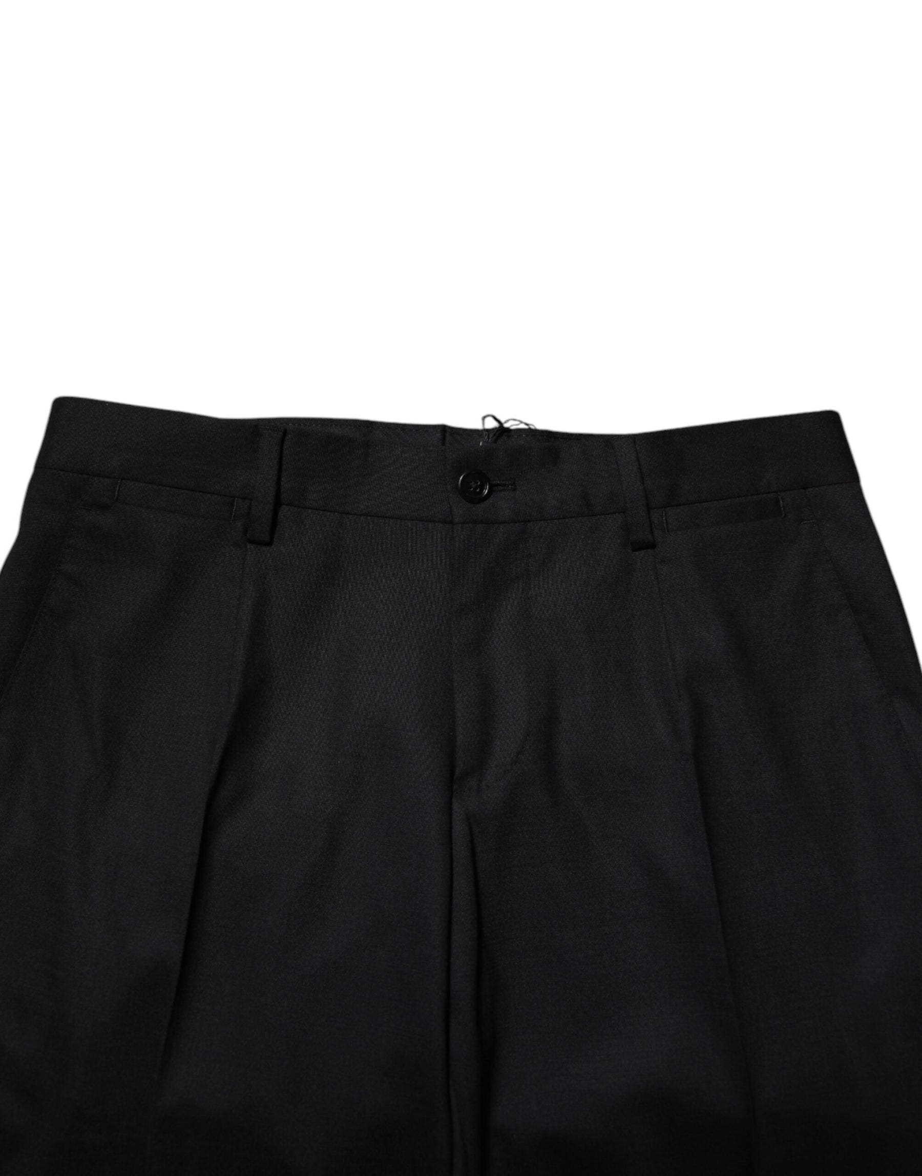 Dolce & Gabbana Black Wool Formal Dress Pants | Regal Royce