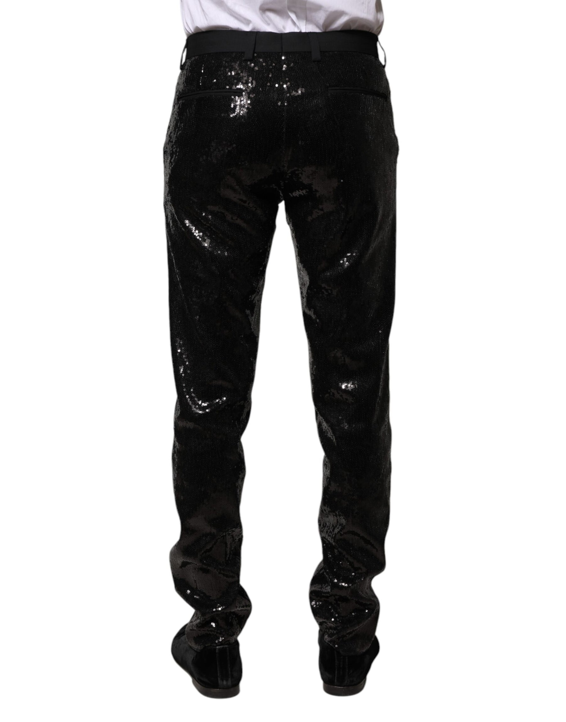 Dolce & Gabbana Black Sequined Embellishment Pants | Regal Royce