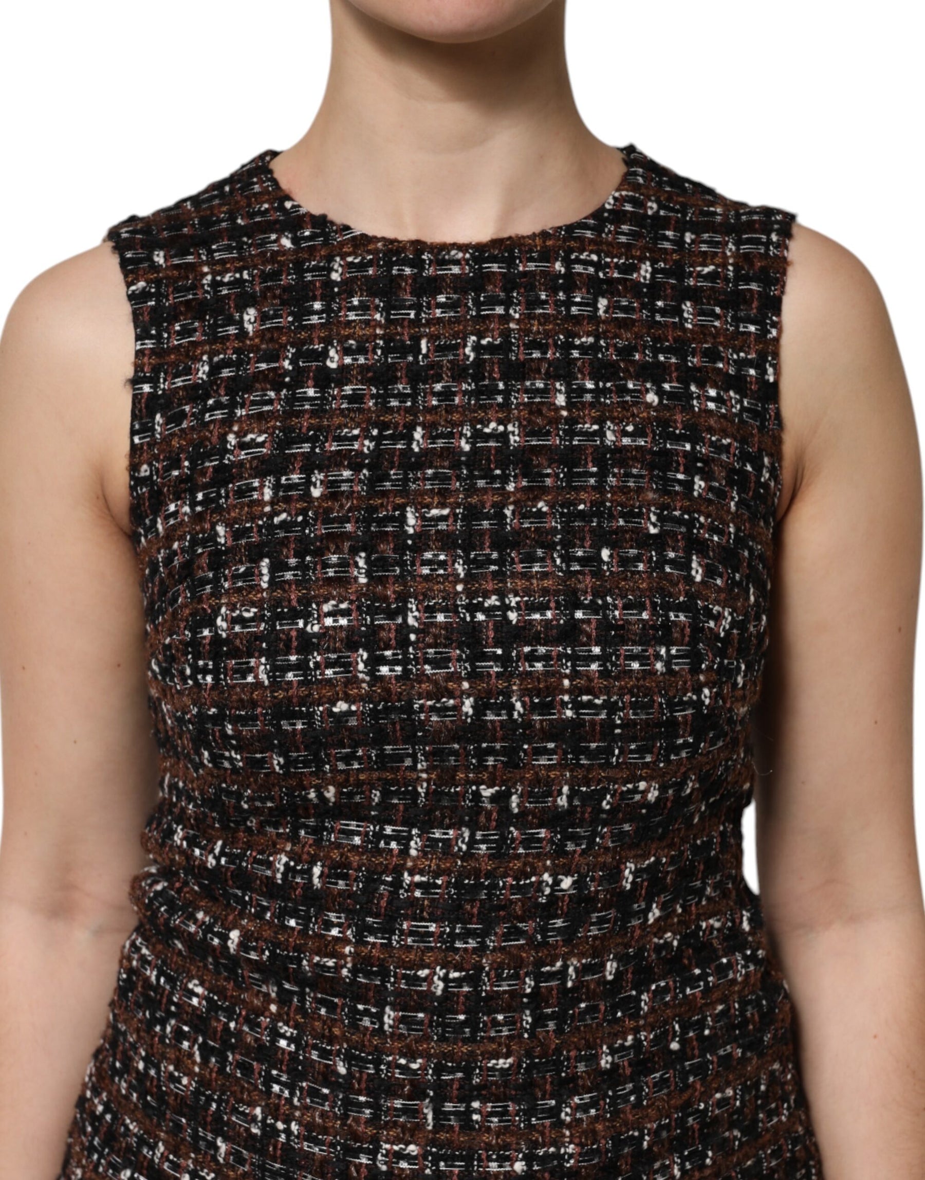 Dolce & Gabbana Multicolor Sleeveless Mini Tweed A-line Dress | Regal Royce