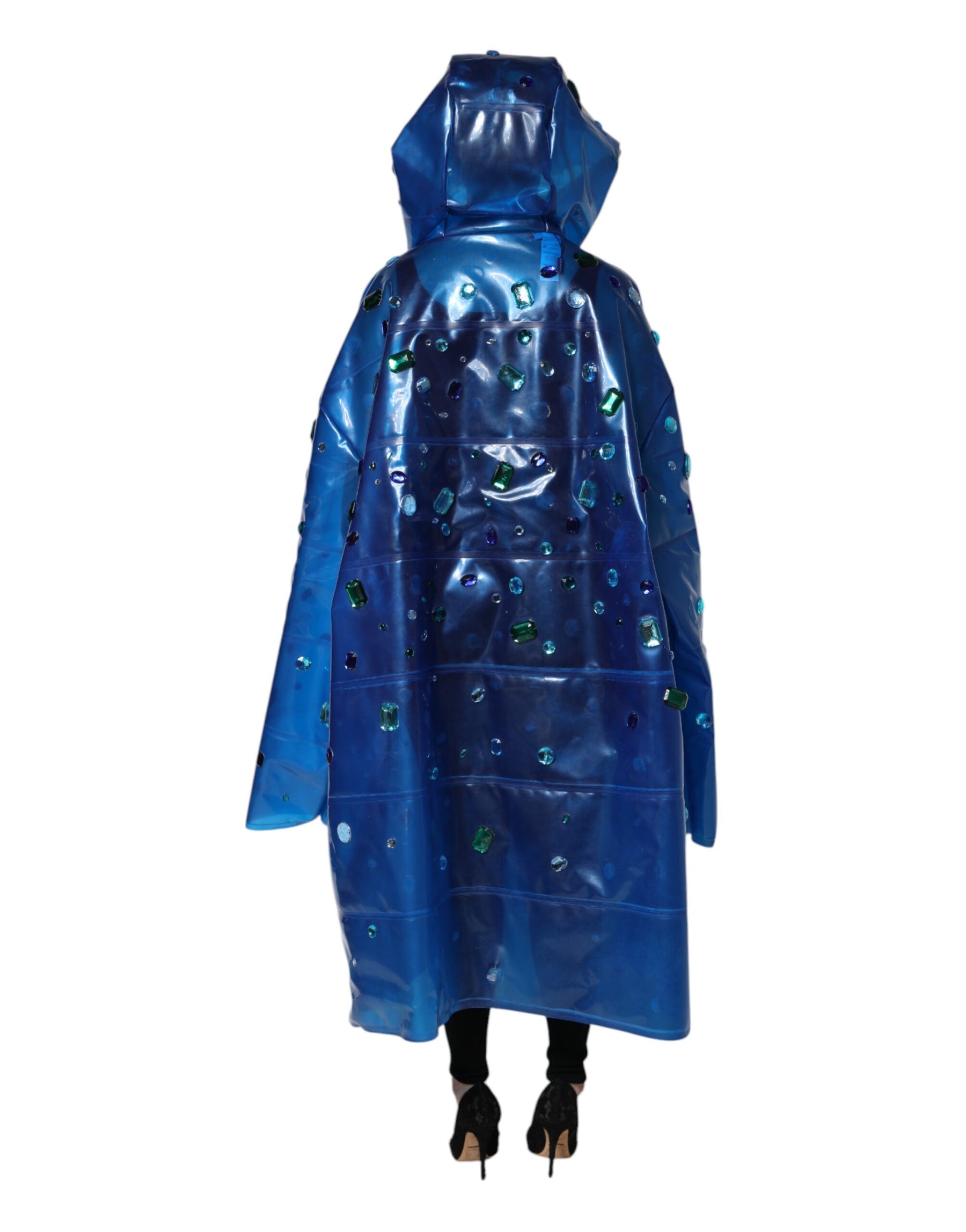 Dolce & Gabbana Blue Crystal Hooded Raincoat Jacket | Regal Royce
