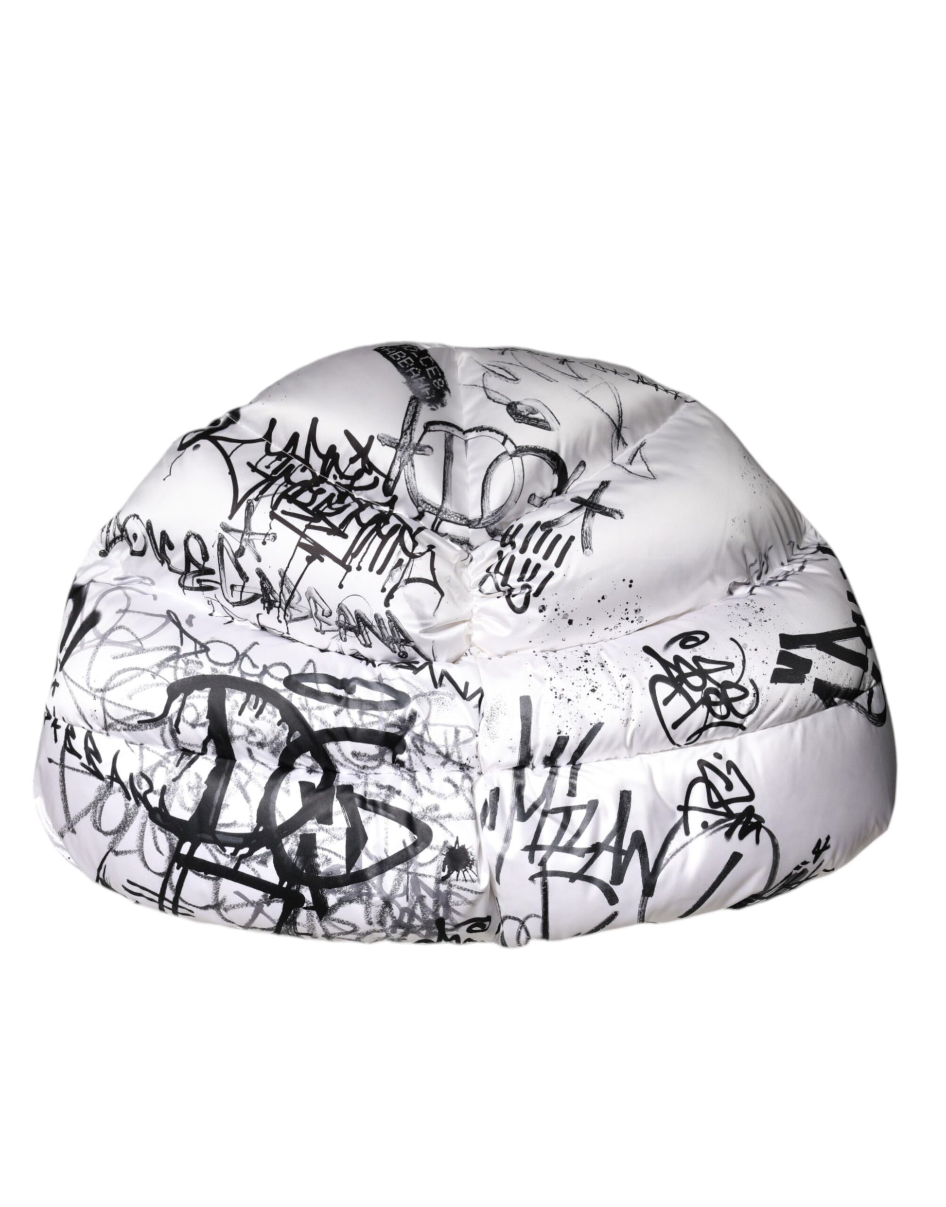 Dolce & Gabbana White Polyester Printed Hood Quilted Hat