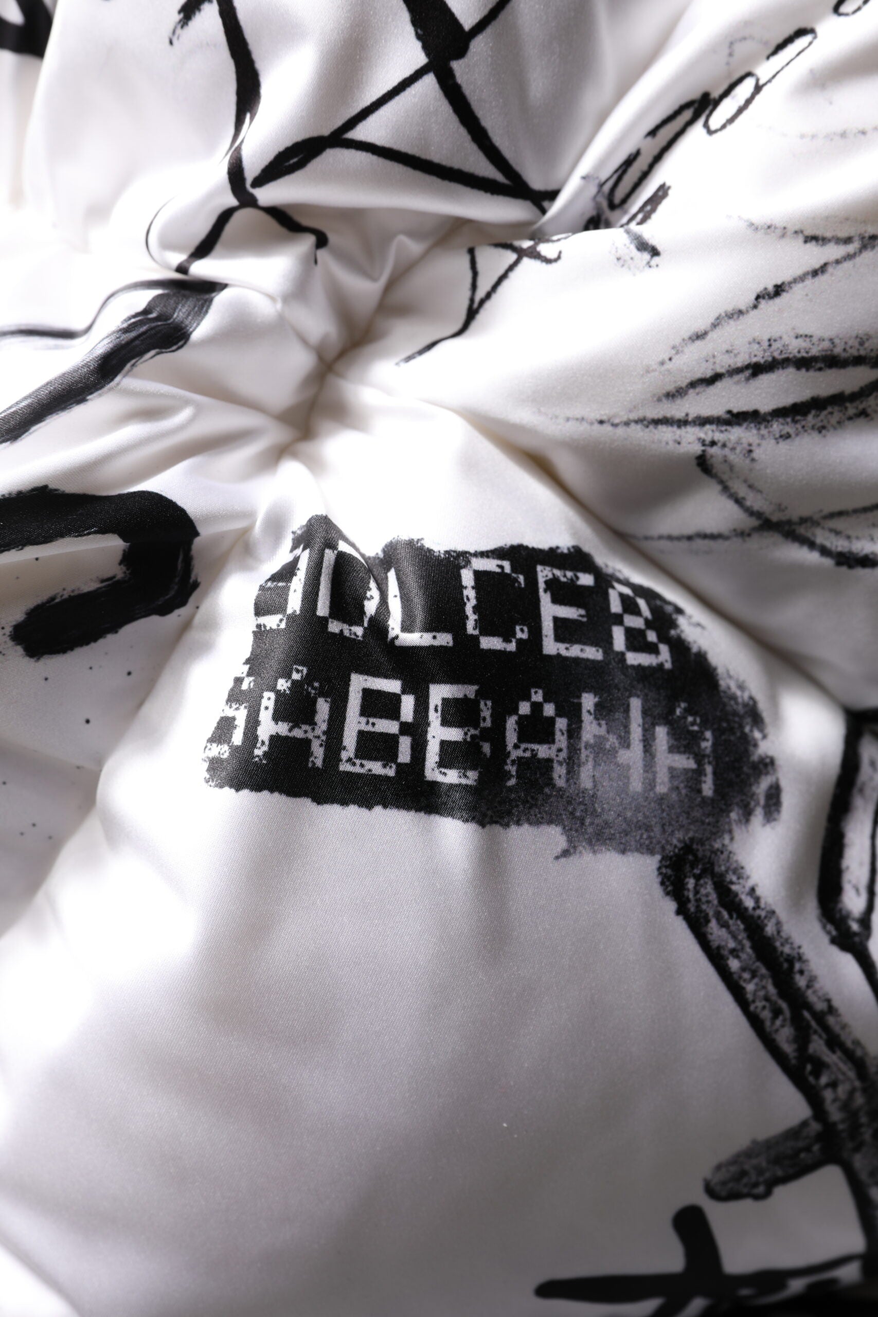 Dolce & Gabbana White Polyester Printed Hood Quilted Hat | Regal Royce