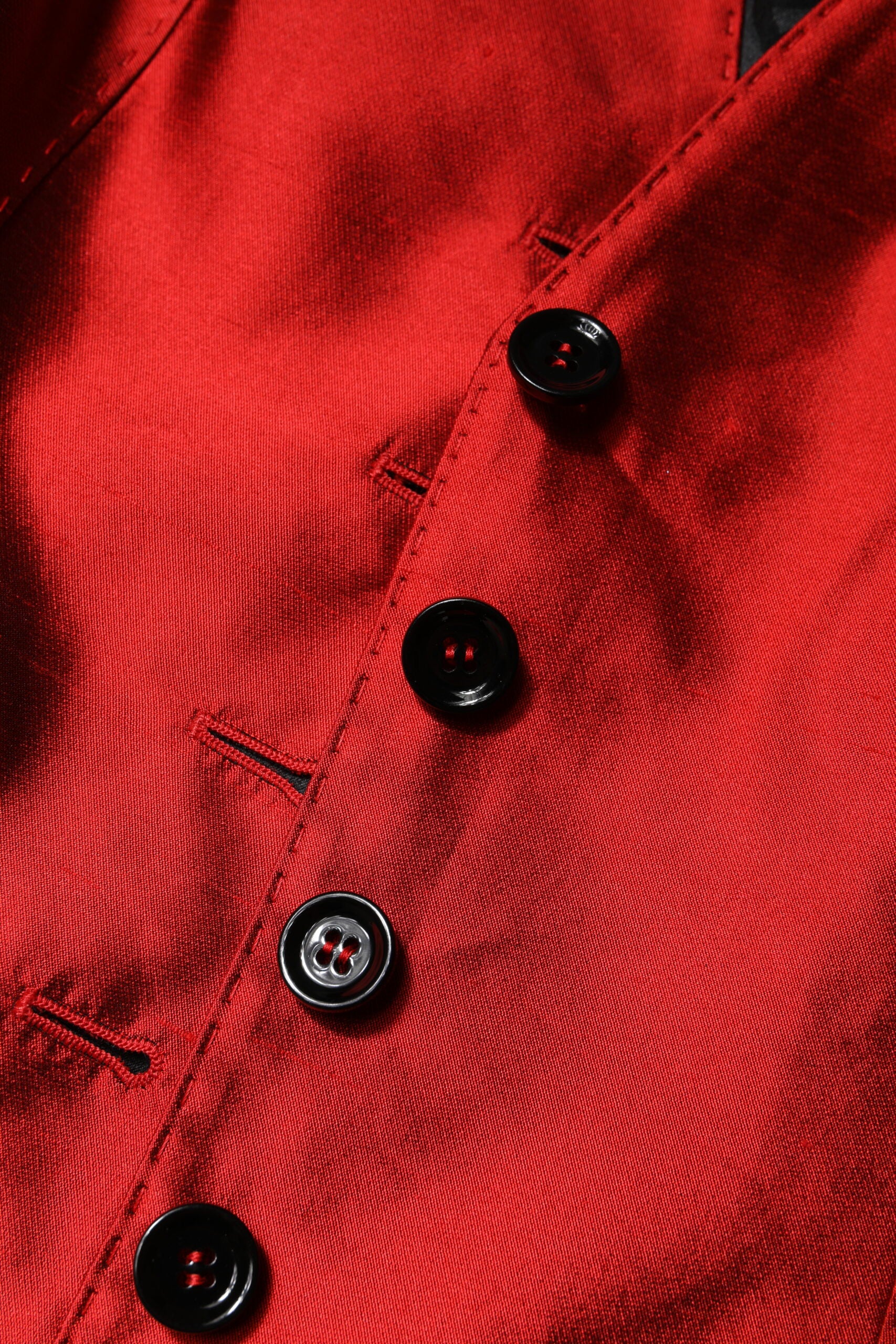 Dolce & Gabbana Red Black Button Down Sleeveless Vest Top | Regal Royce