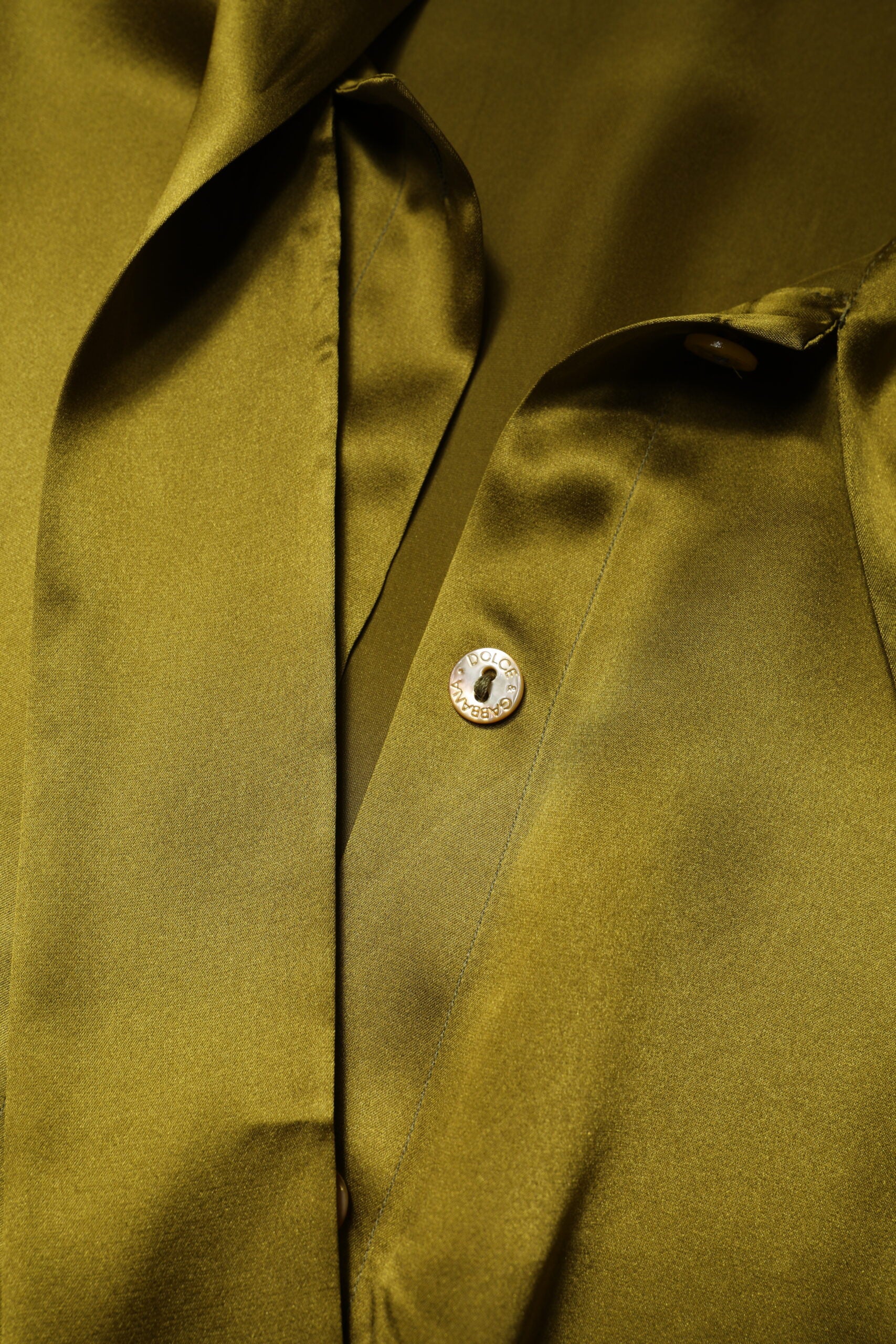 Dolce & Gabbana Green Ascot Collar Long Sleeves Blouse Top | Regal Royce