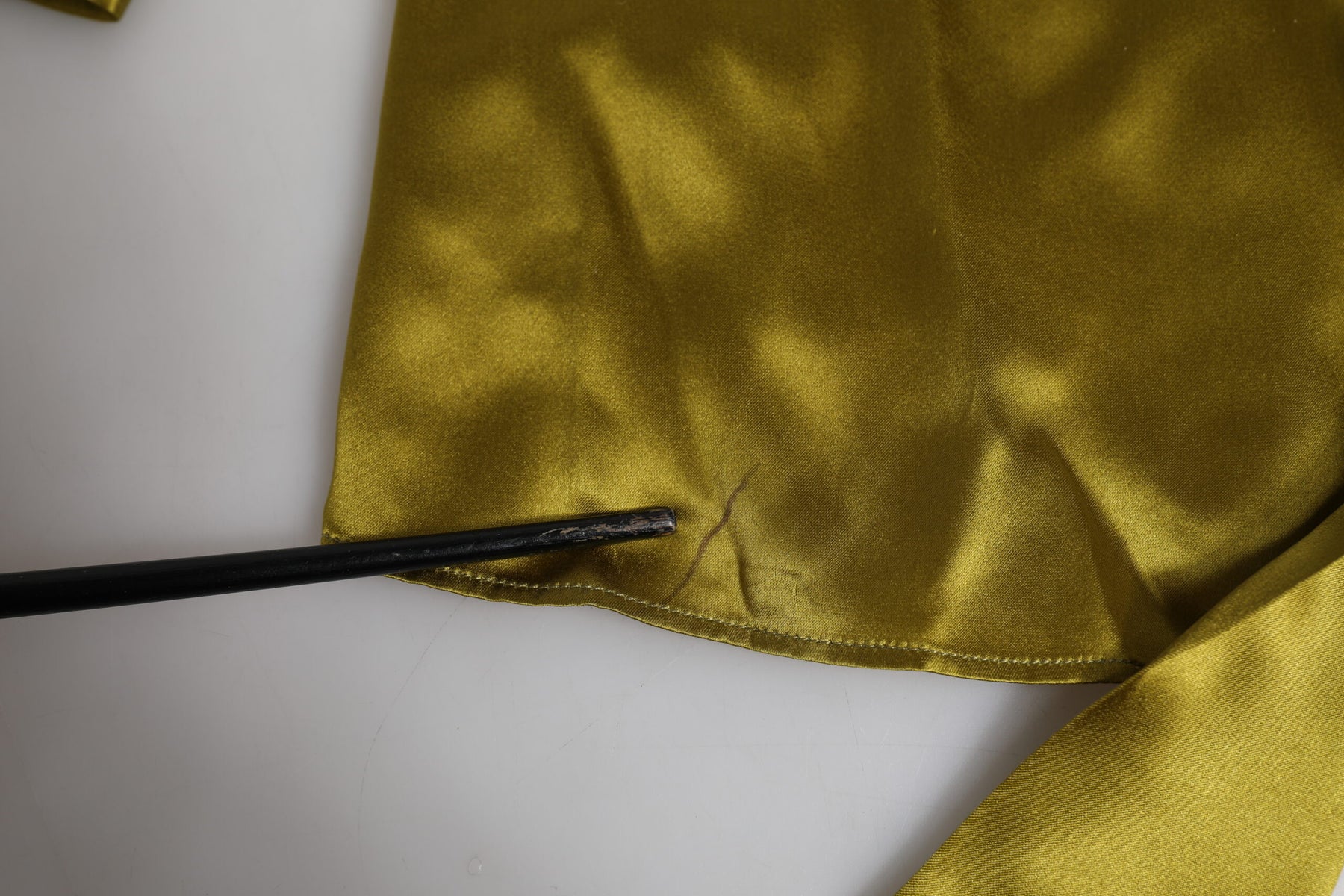 Dolce & Gabbana Green Ascot Collar Long Sleeves Blouse Top | Regal Royce