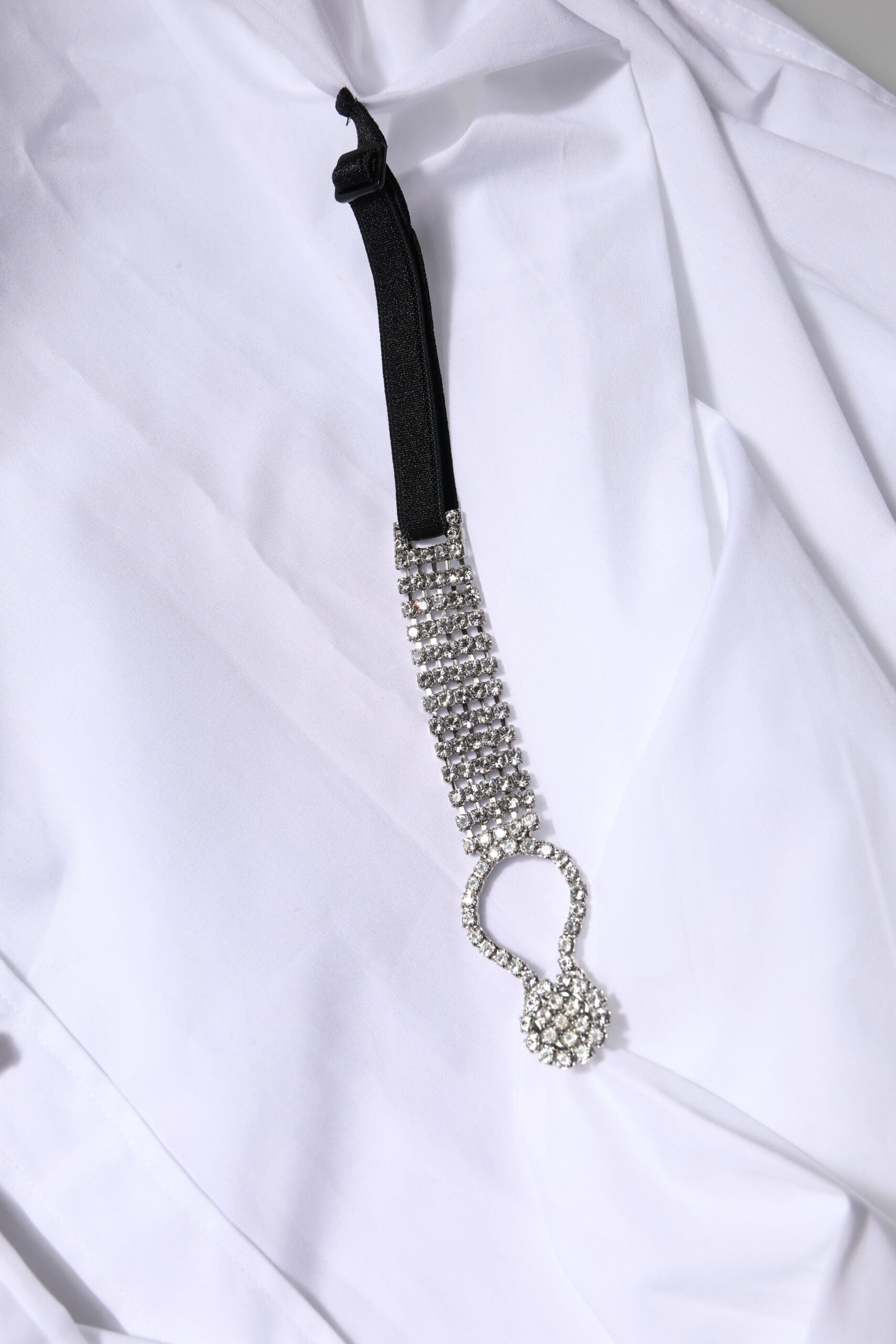 Dolce & Gabbana White Rhinestone Embellish Long Sleeves Top | Regal Royce