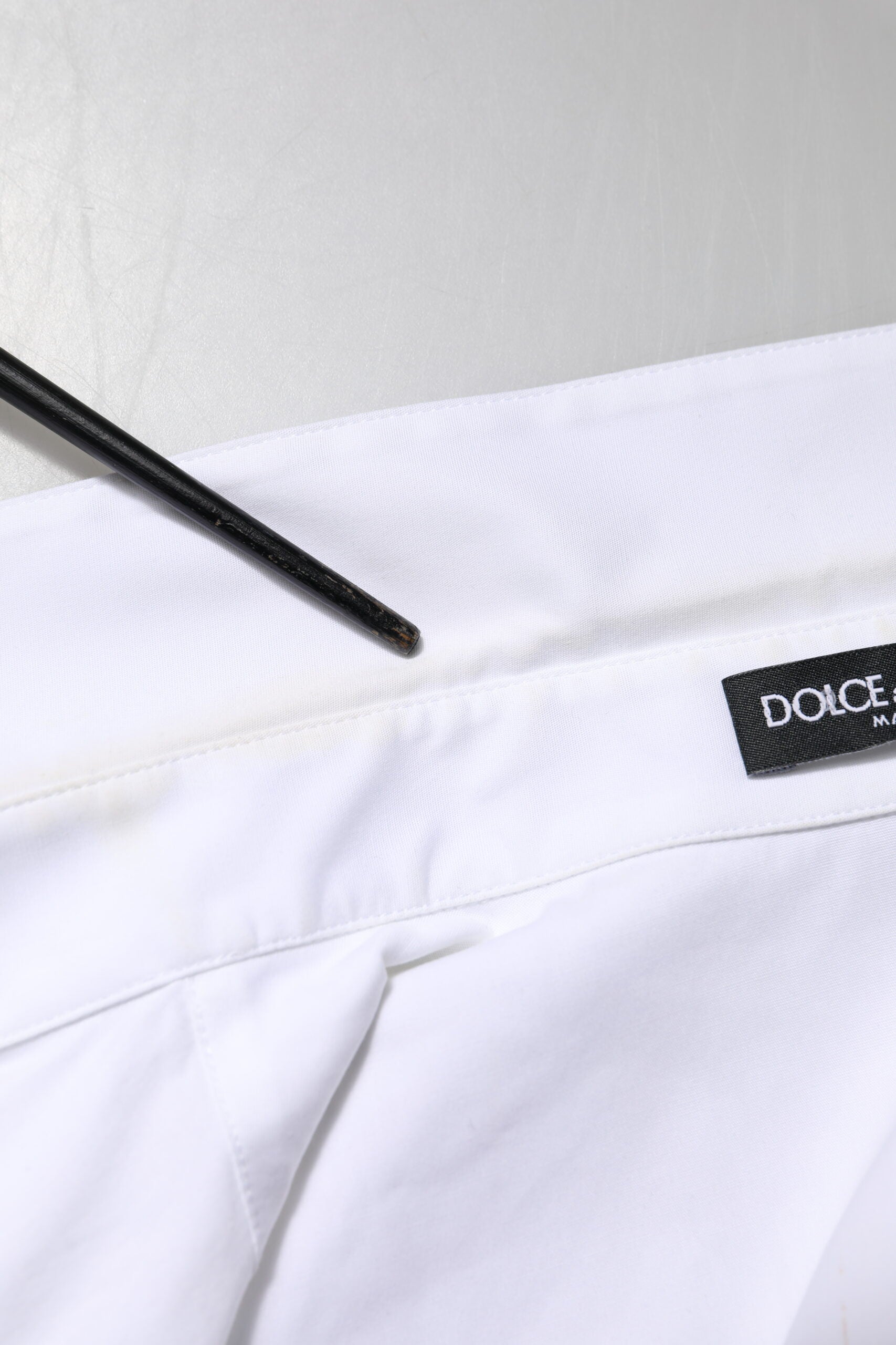 Dolce & Gabbana White Cotton Collared Long Sleeves Blouse Top | Regal Royce