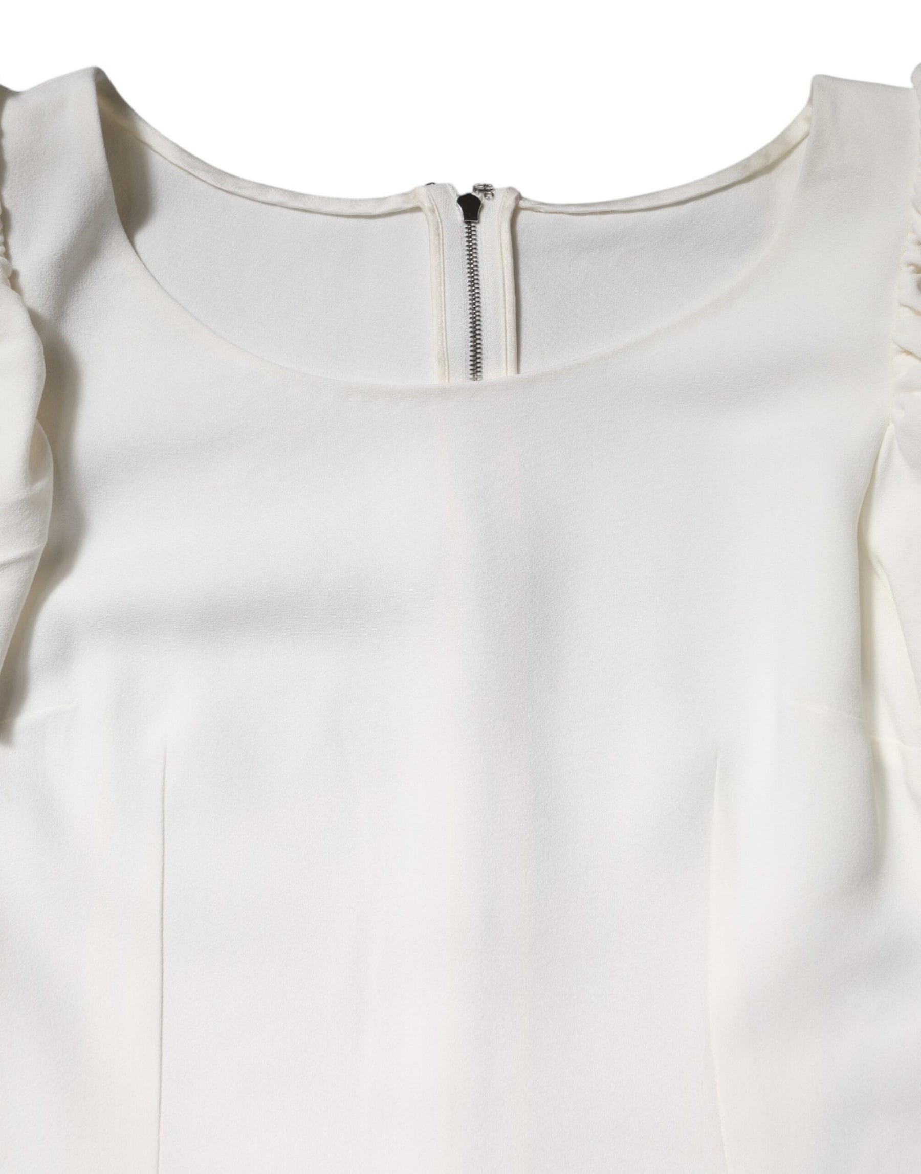 Dolce & Gabbana White Viscose Round Neck Short Sleeves Top | Regal Royce