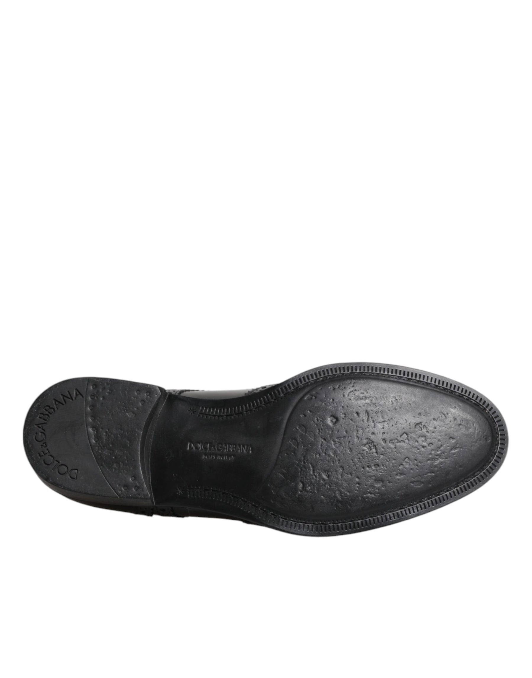 Dolce & Gabbana Black Leather Derby Wingtip Formal Shoes | Regal Royce