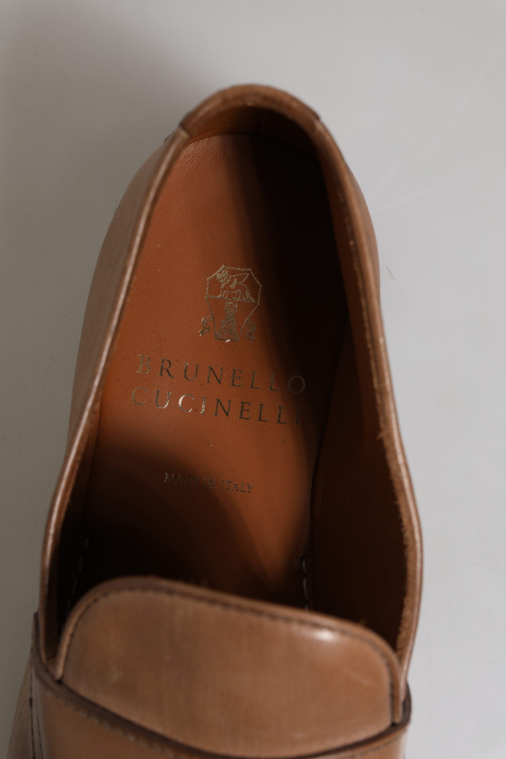 Brunello Cucinelli Brown Leather Loafer Dress Formal Shoes | Regal Royce