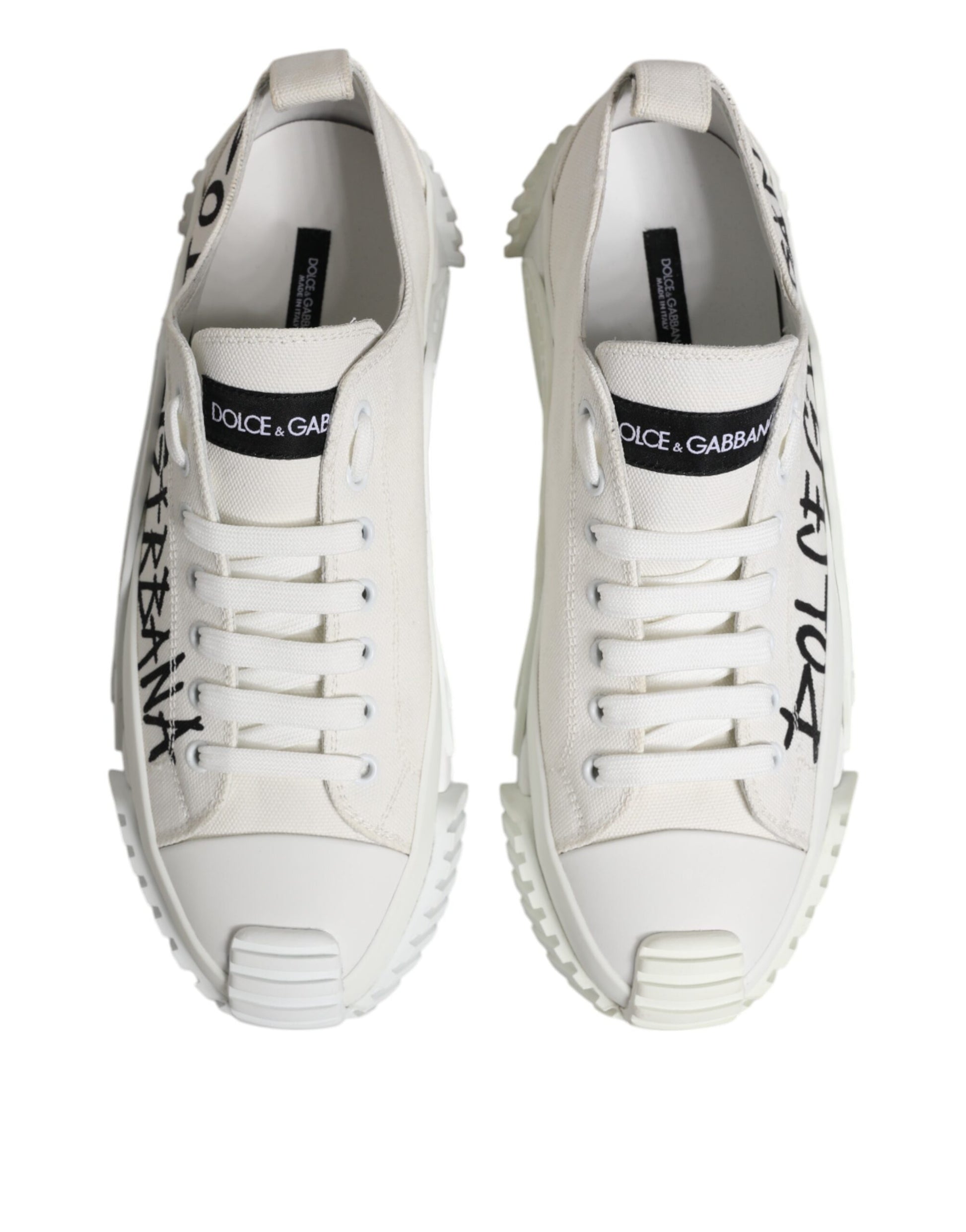 Dolce & Gabbana White Cotton NS1 Low Top Sneakers Shoes