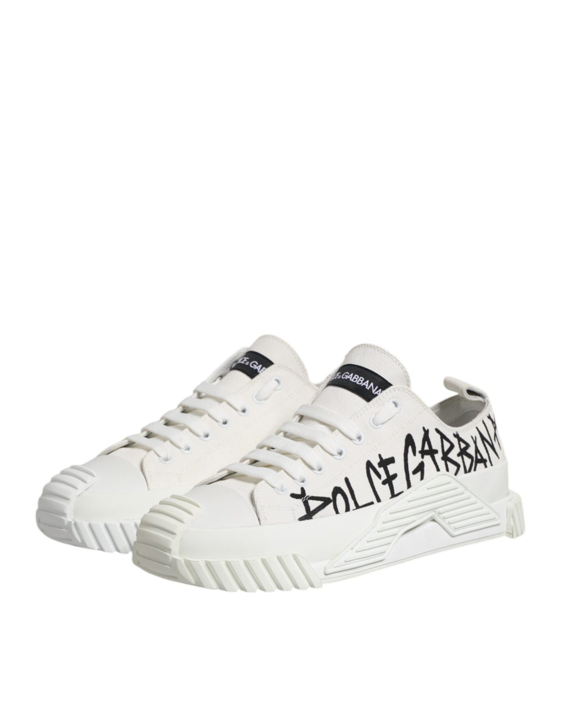 Dolce & Gabbana White Cotton NS1 Low Top Sneakers Shoes | Regal Royce