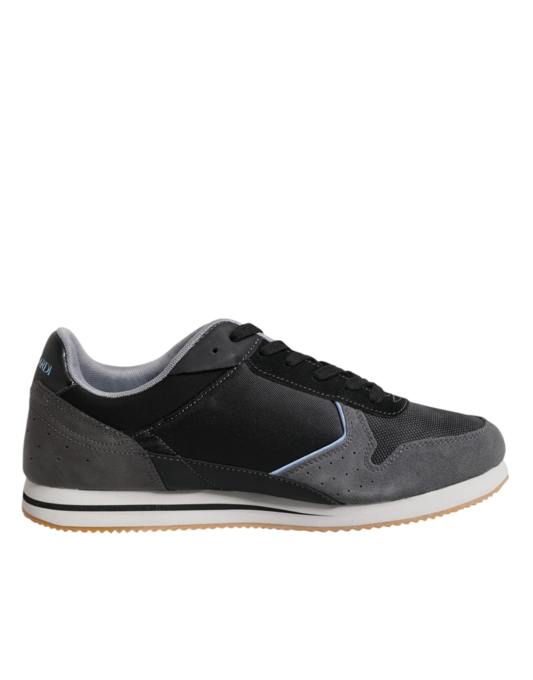 Trussardi Black Gray Lace Up Low Top Casual Sneakers Shoes | Regal Royce