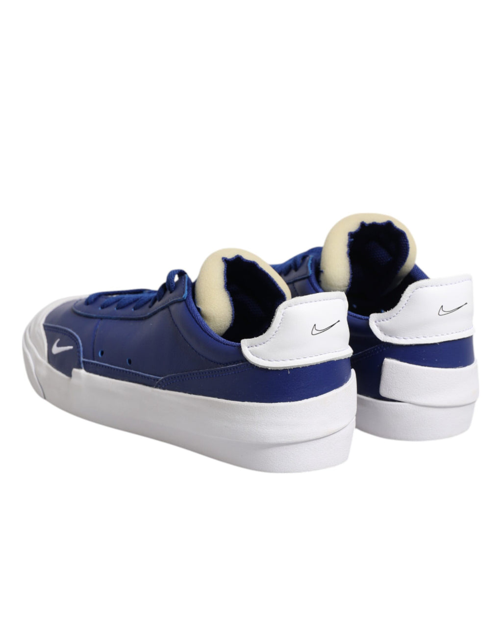 Nike White Blue Lace Up Low Top Drop-Type PRM Sneakers Shoes