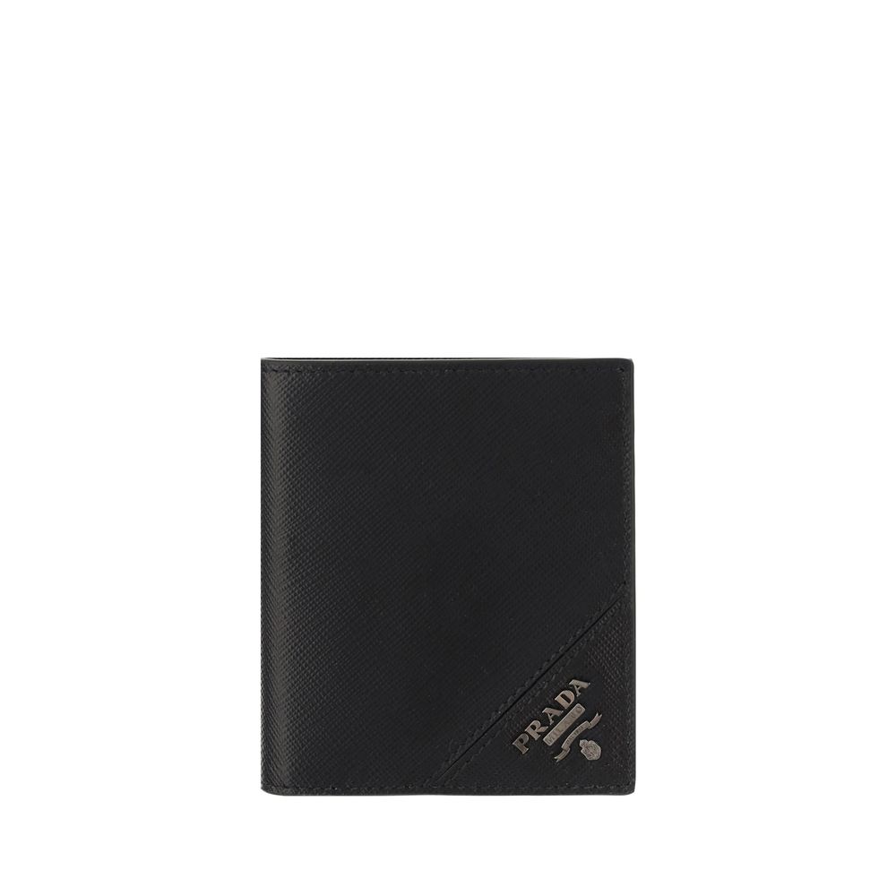 Prada Black Calf Leather Bos Taurus Wallet | Regal Royce