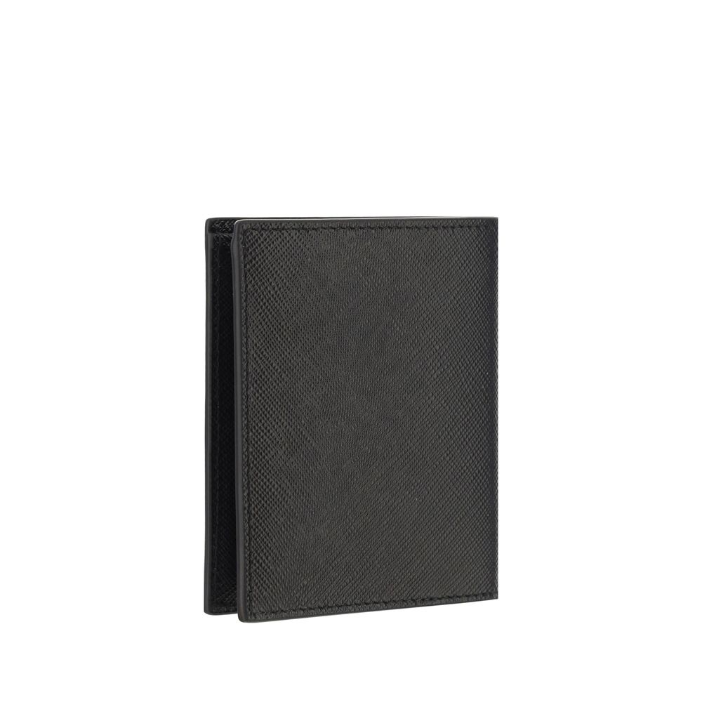 Prada Black Calf Leather Bos Taurus Wallet | Regal Royce