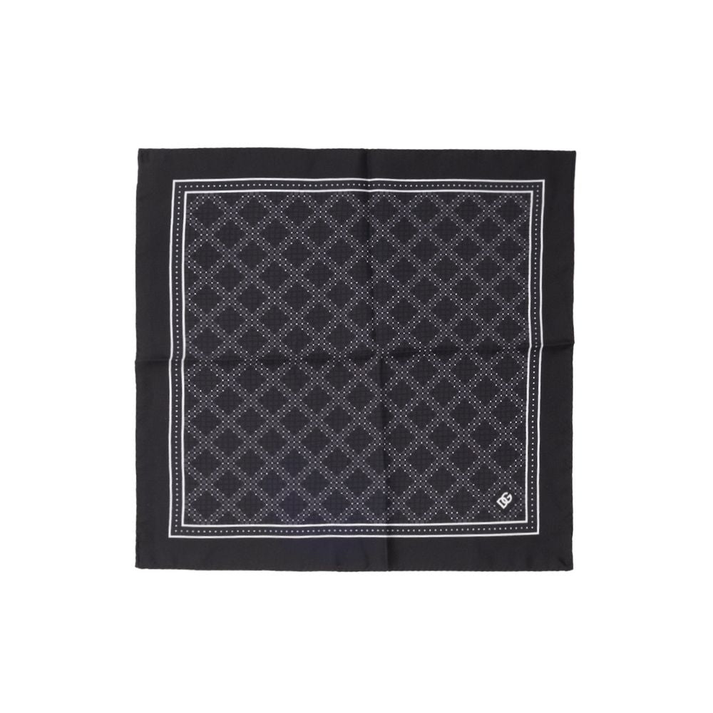 Dolce & Gabbana Black Silk Pocket Square | Regal Royce
