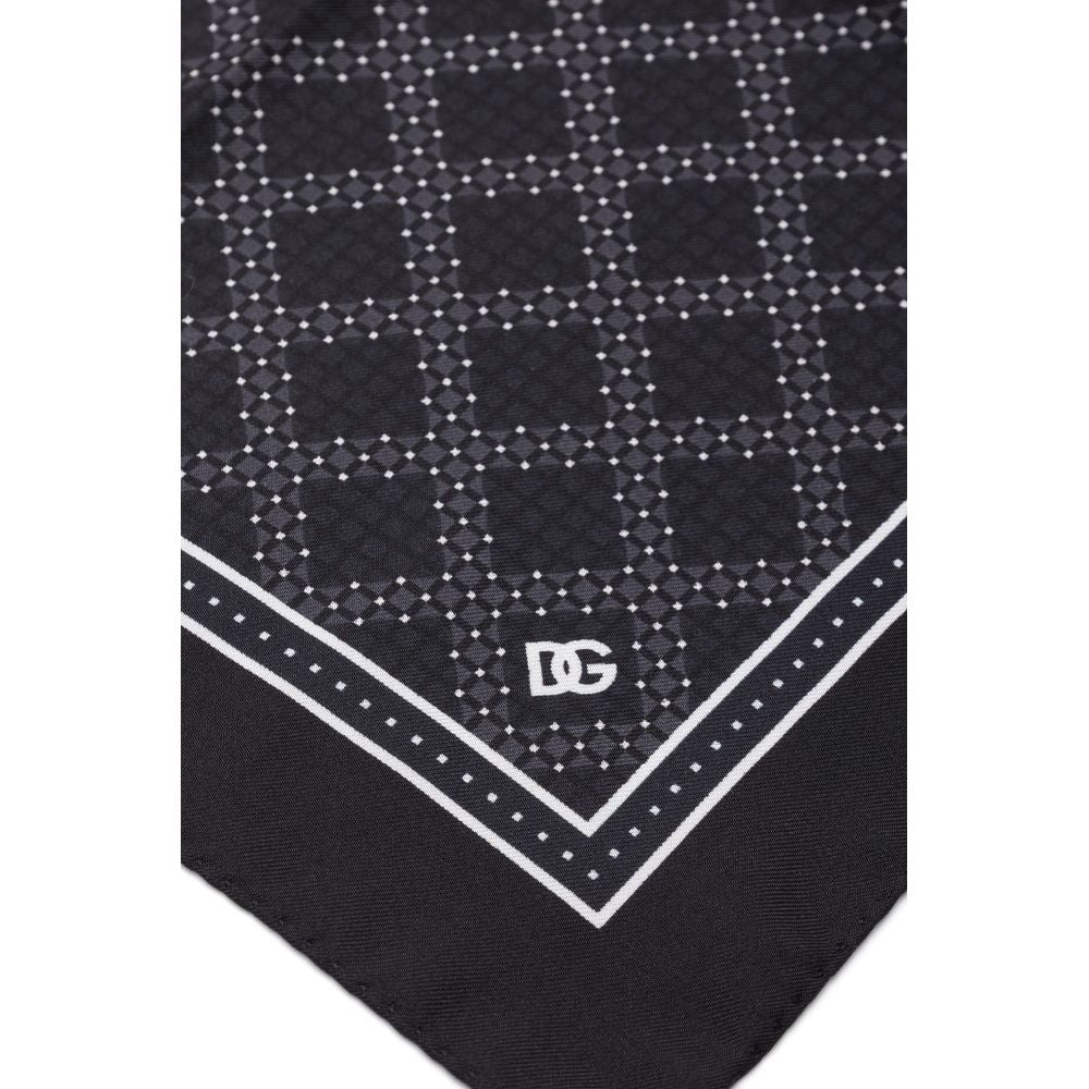 Dolce & Gabbana Black Silk Pocket Square | Regal Royce