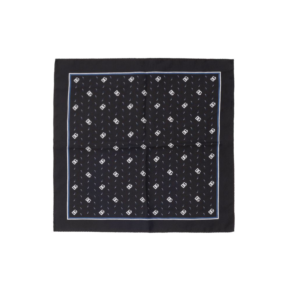 Dolce & Gabbana Black Silk Pocket Square | Regal Royce