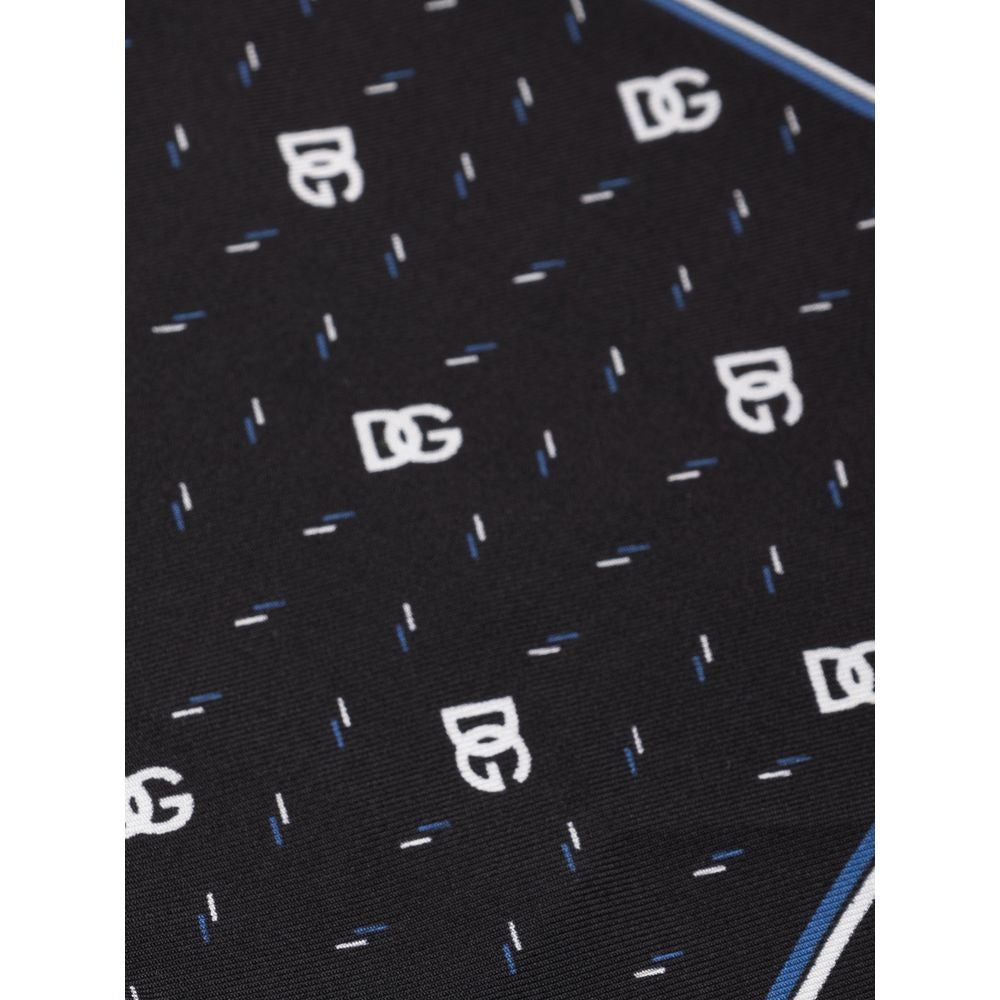 Dolce & Gabbana Black Silk Pocket Square | Regal Royce