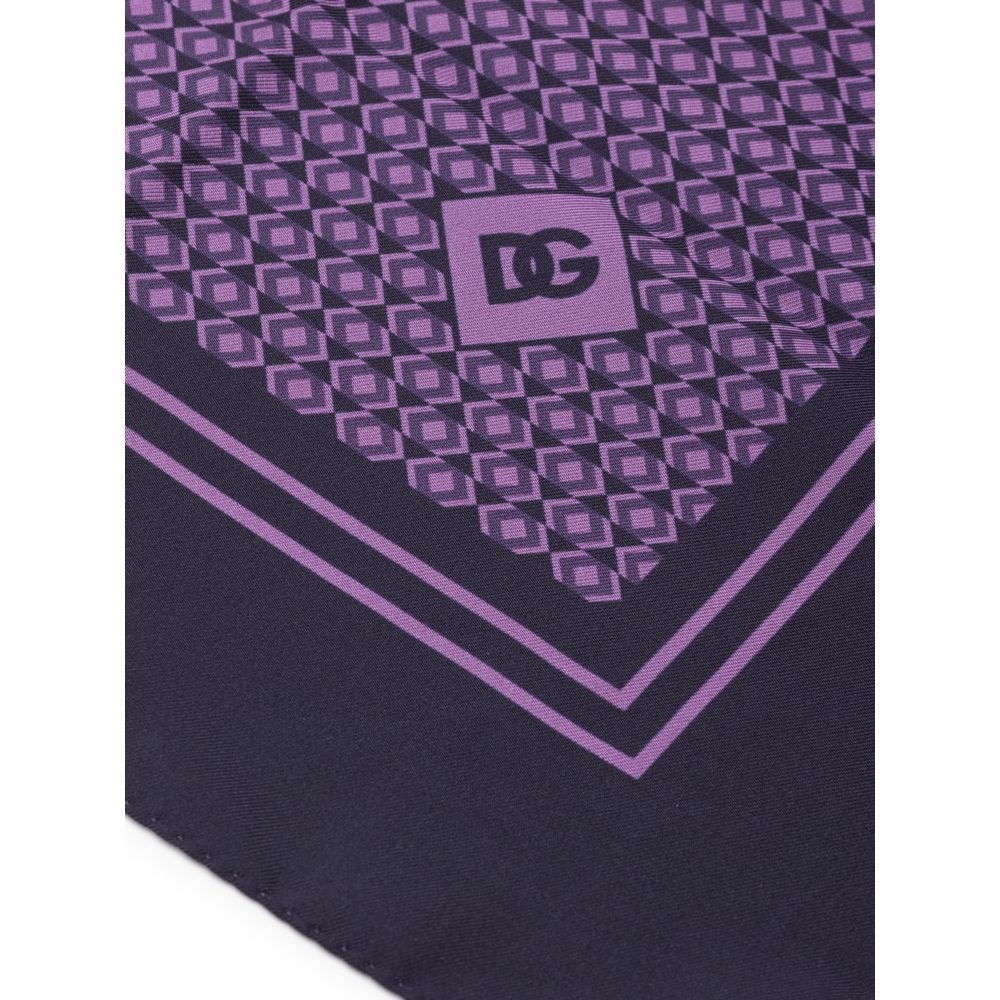 Dolce & Gabbana Purple Silk Pocket Square | Regal Royce