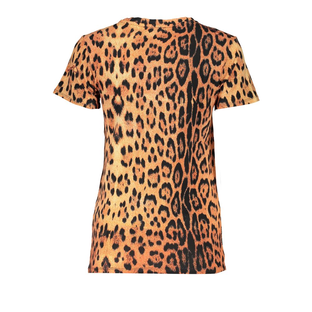 Cavalli Class Arancione Cotton Women T-Shirt | Regal Royce