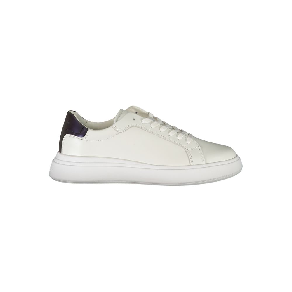 Calvin Klein White Leather Men Sneaker | Regal Royce