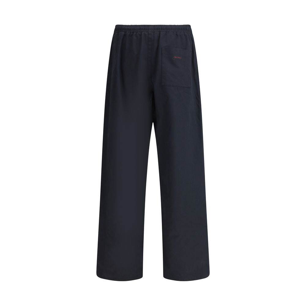 Marni Black Cotton Casual Pants | Regal Royce