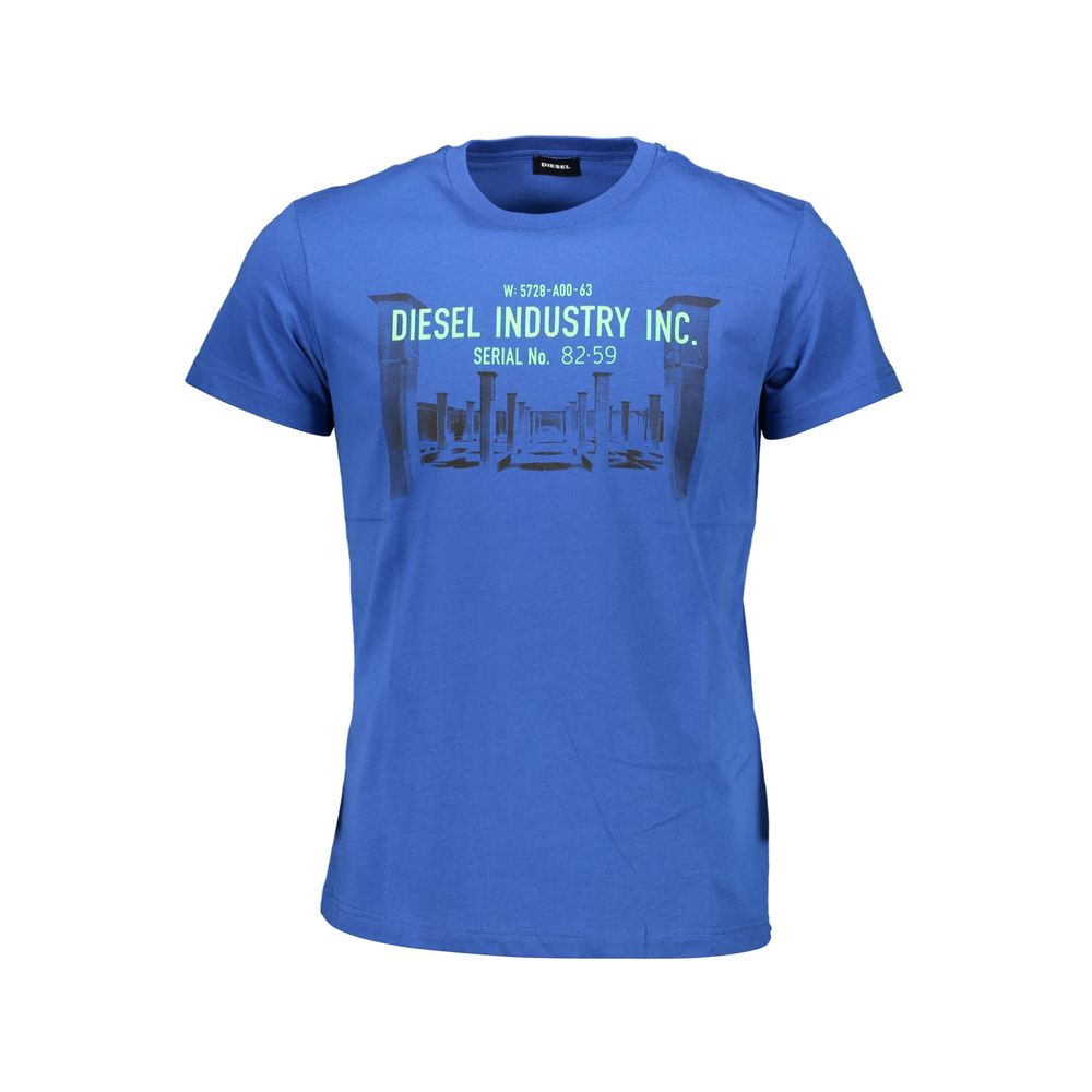Diesel Blue Cotton Men T-Shirt | Regal Royce